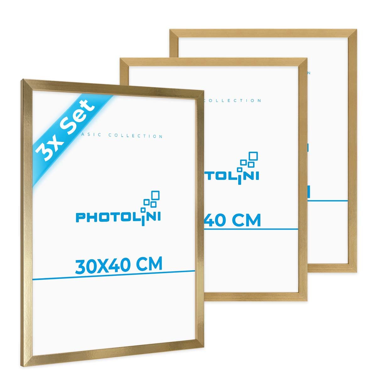 PHOTOLINI Рамки 3er Set, stabiles MDF-Holz, mit Acrylglas, extra Zubehör, (3er Set)