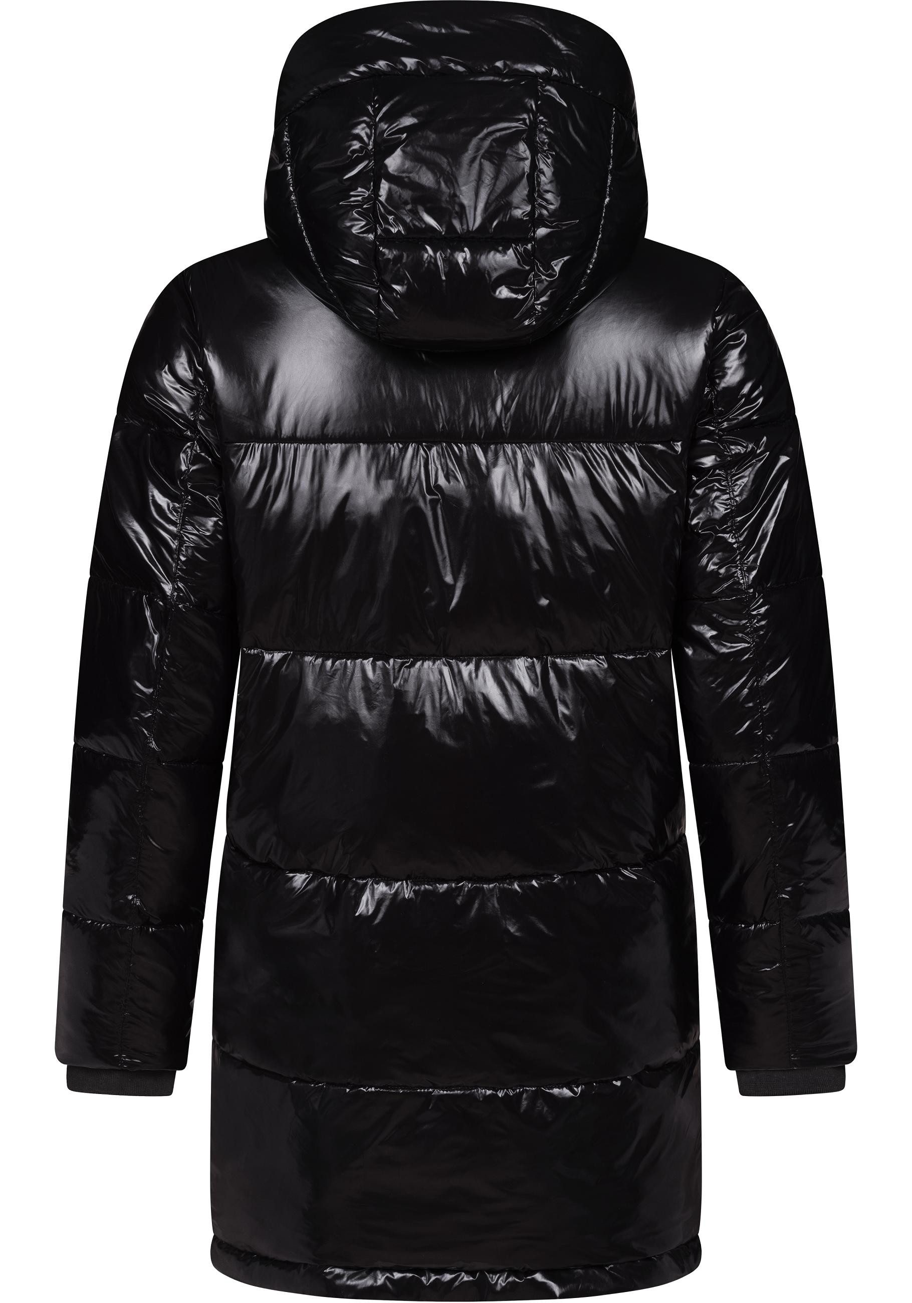 Ragwear Wintermantel Roobie Long super stylischer, gänzender Damen Steppmantel