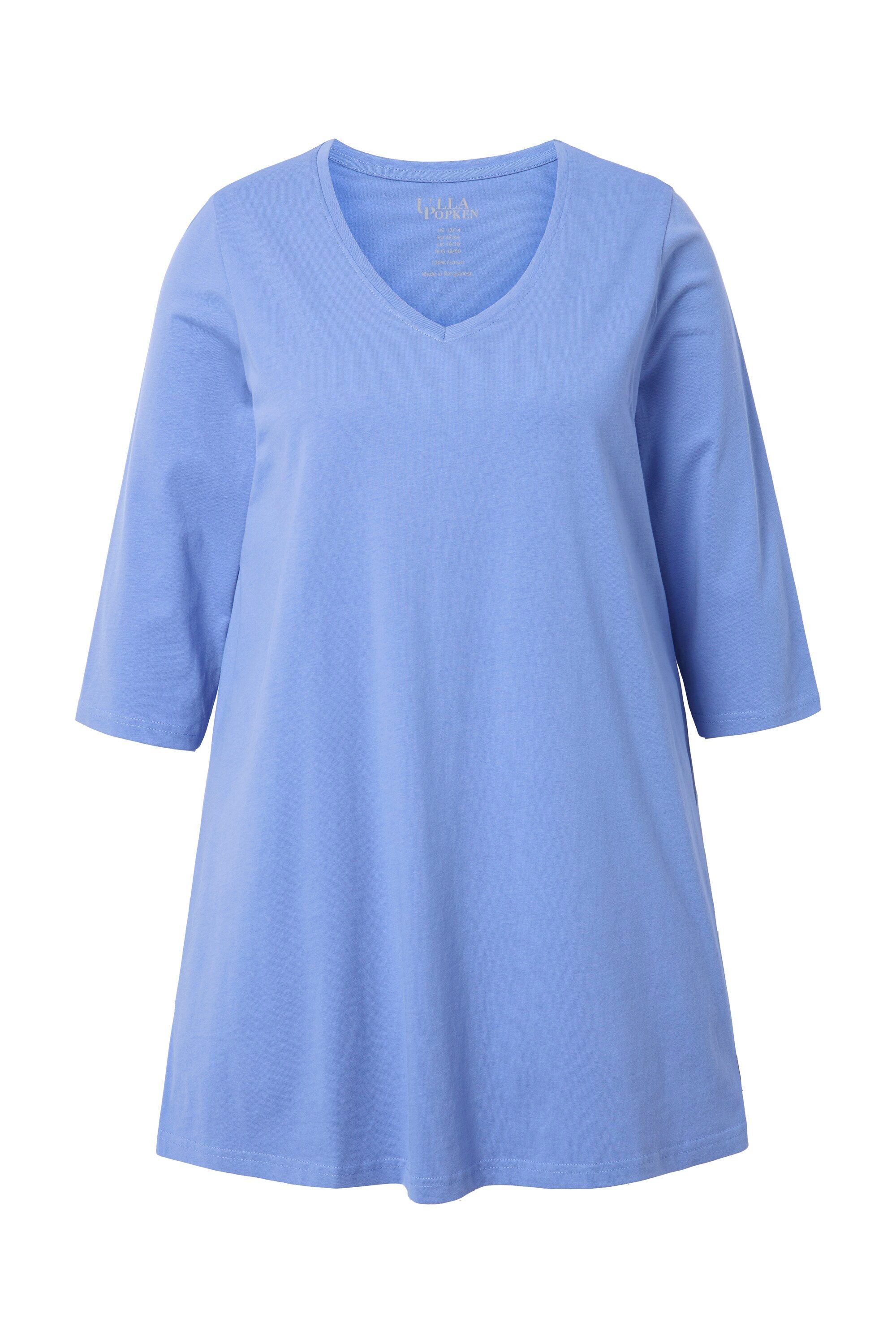 Ulla Popken Longshirt Longshirt A-Linie V-Ausschnitt günstig online kaufen