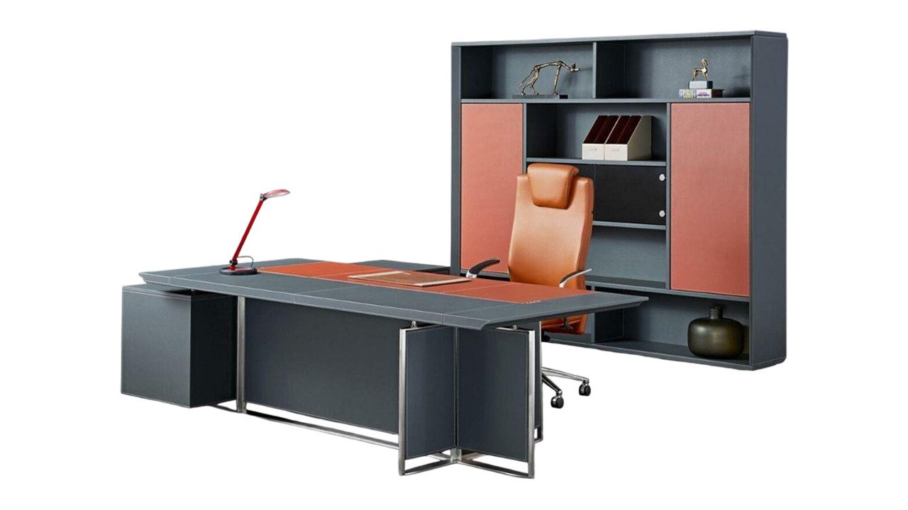 Büromöbel-Set Möbel Büro Set Aktenschrank Tisch Schreibtisch Einrichtung Schwarz