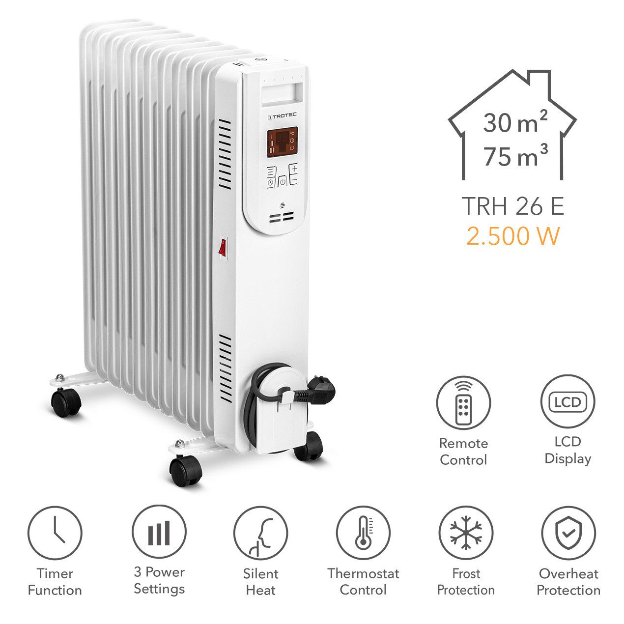 TROTEC Ölradiator TRH 26 E, Heizleistung günstig online kaufen