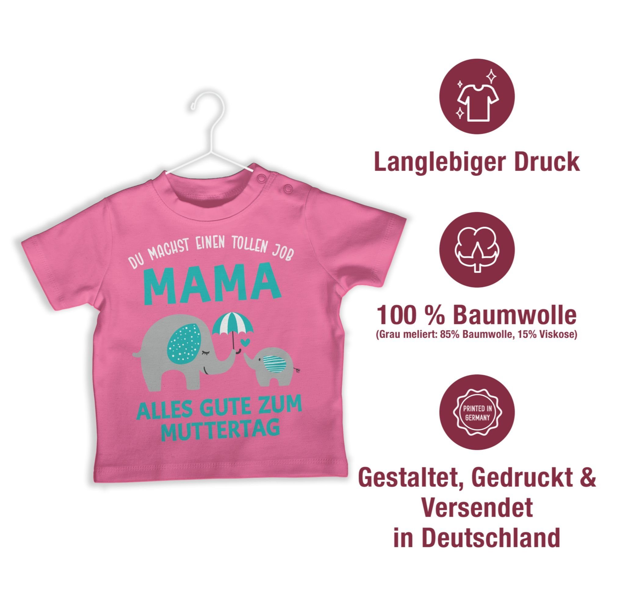 Pink einen Job - Du Geschenk T-Shirt tollen Muttertag 1 Mama machst 1 Zum Shirtracer Muttertagsgeschenk