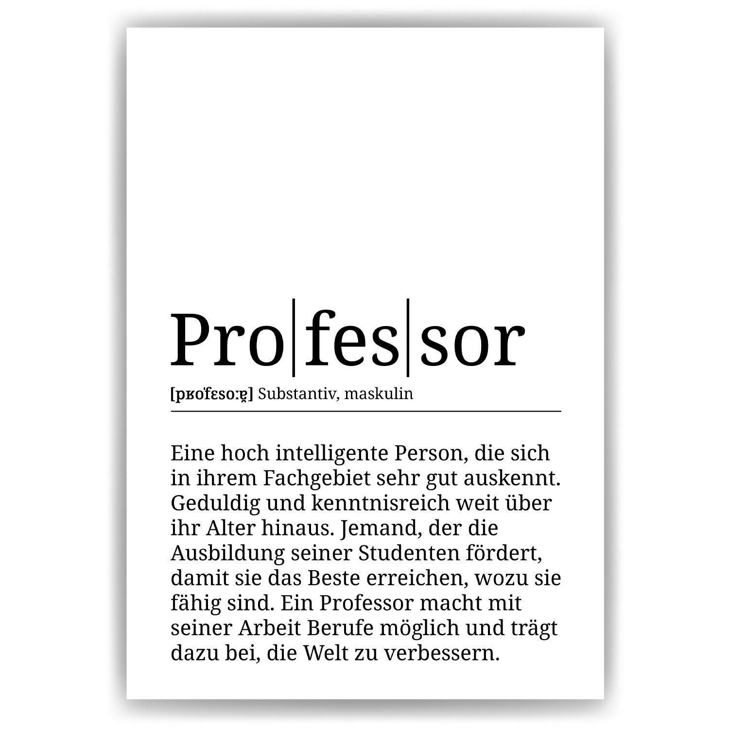 Tigerlino Professor Definition Hochschule Poster Universität Wandbild Geschenk