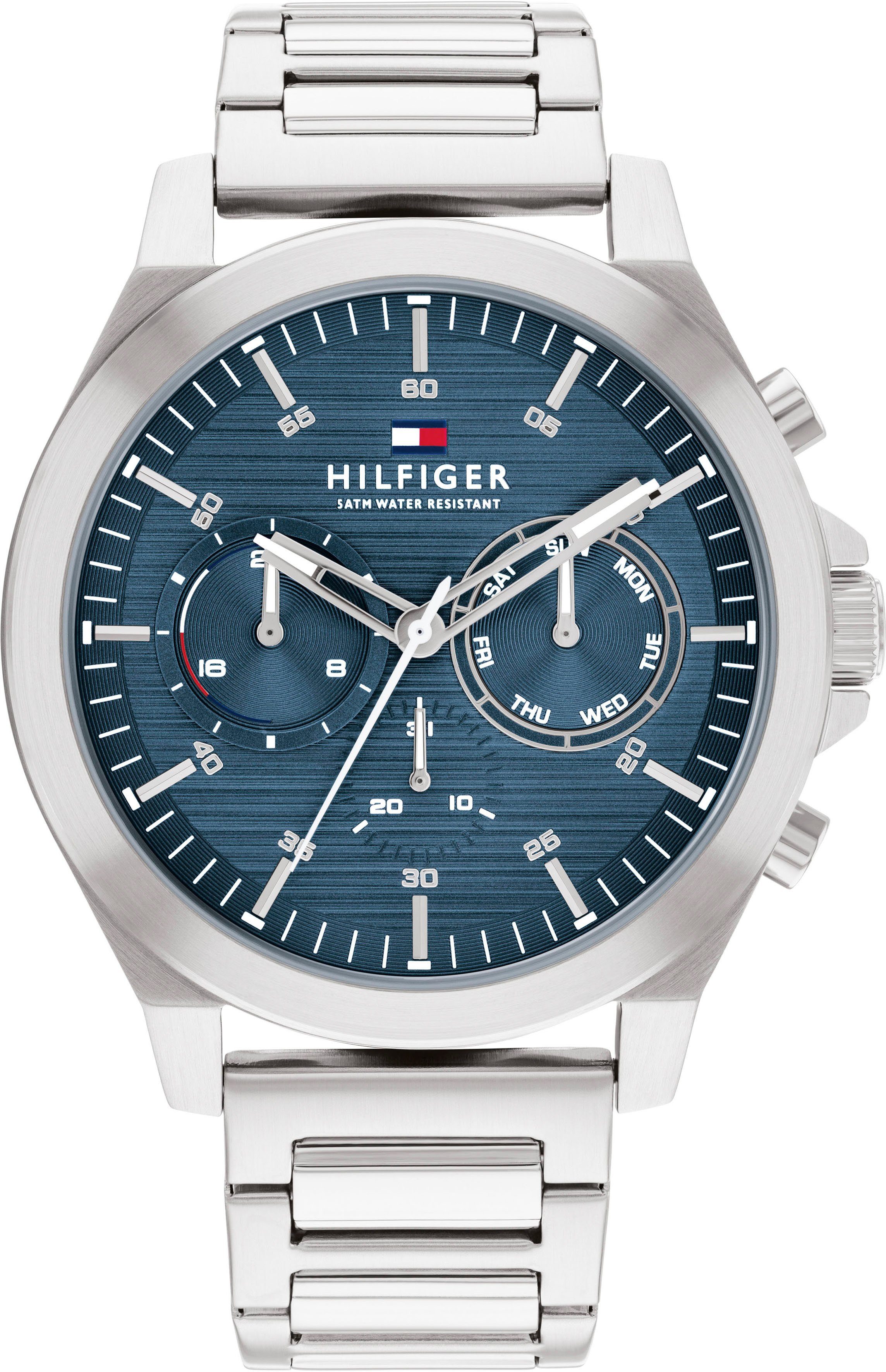 Tommy Hilfiger Multifunktionsuhr CONTEMPORARY, 1710518, Quarzuhr, Armbanduhr, Herrenuhr, Datum, 12/24-Std.-Anzeige, analog