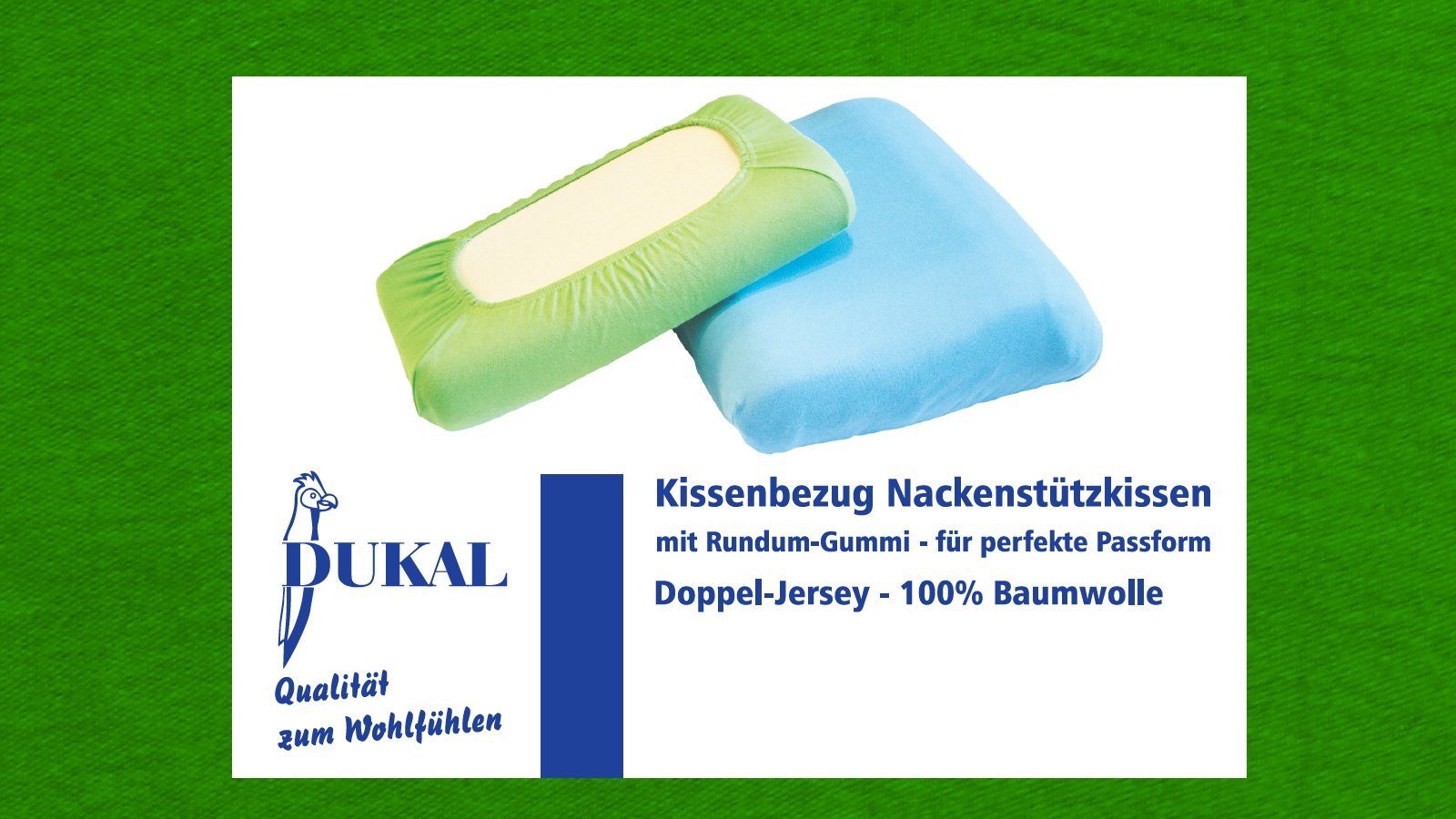 Kissenbezug Schlaraffia Support Geltex Nackenstützkissen, DUKAL (1 Stück), aus hochwertigem Doppel-Jersey, 100% Baumwolle, mit Spannumrandung, Made in Germany Apfelgrün
