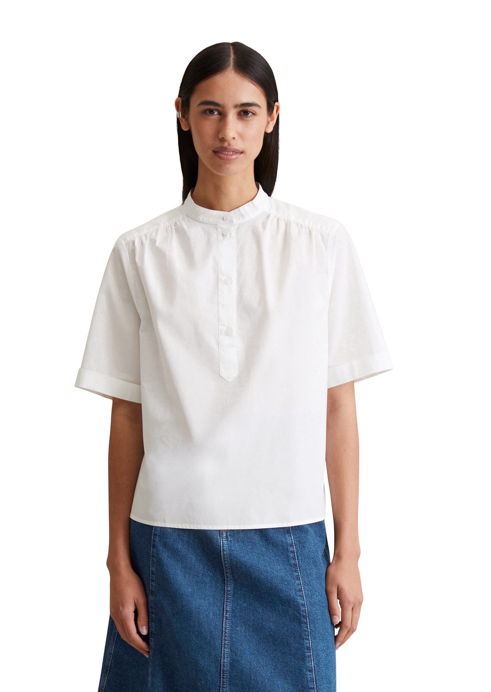 Marc O'Polo DENIM Kurzarmbluse aus Papertouch günstig online kaufen