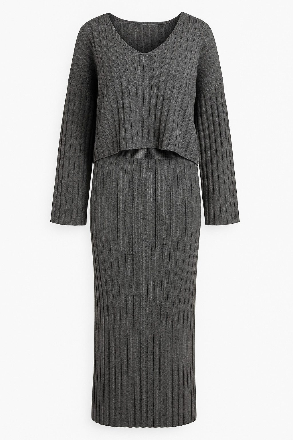 Mississhop Strickkleid Strickkleid Strickanzug Rock Pullover Damen M.3079 günstig online kaufen