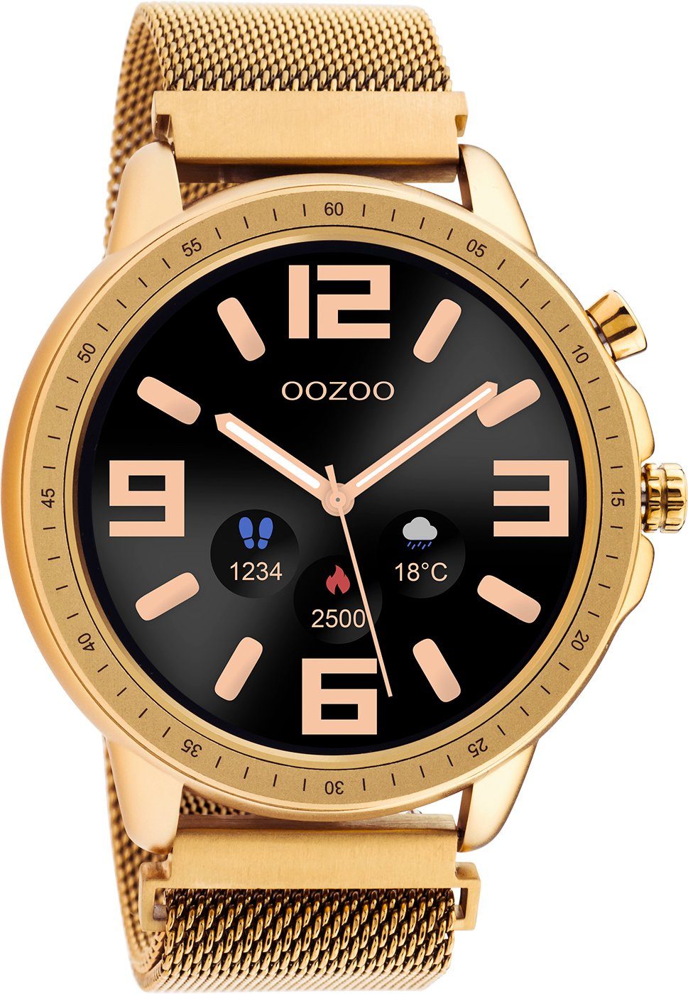 OOZOO Q00307 Rose Smartwatch Armbanduhr Milanaiseband mm 45