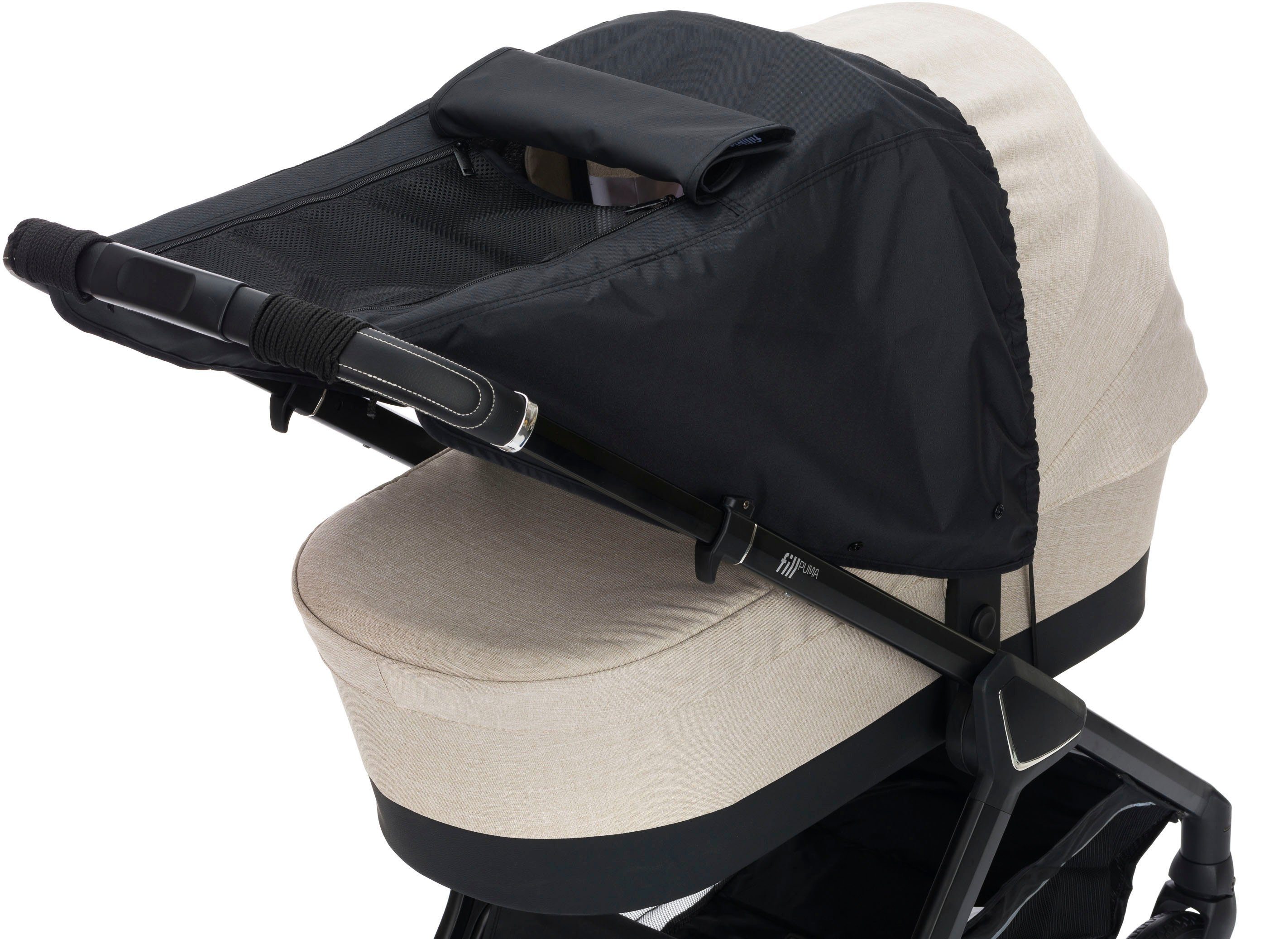 Fillikid Kinderwagen-Sonnenschutzhülle Sonnenschutz Deluxe, schwarz melange, für Kinderwagen & Buggys