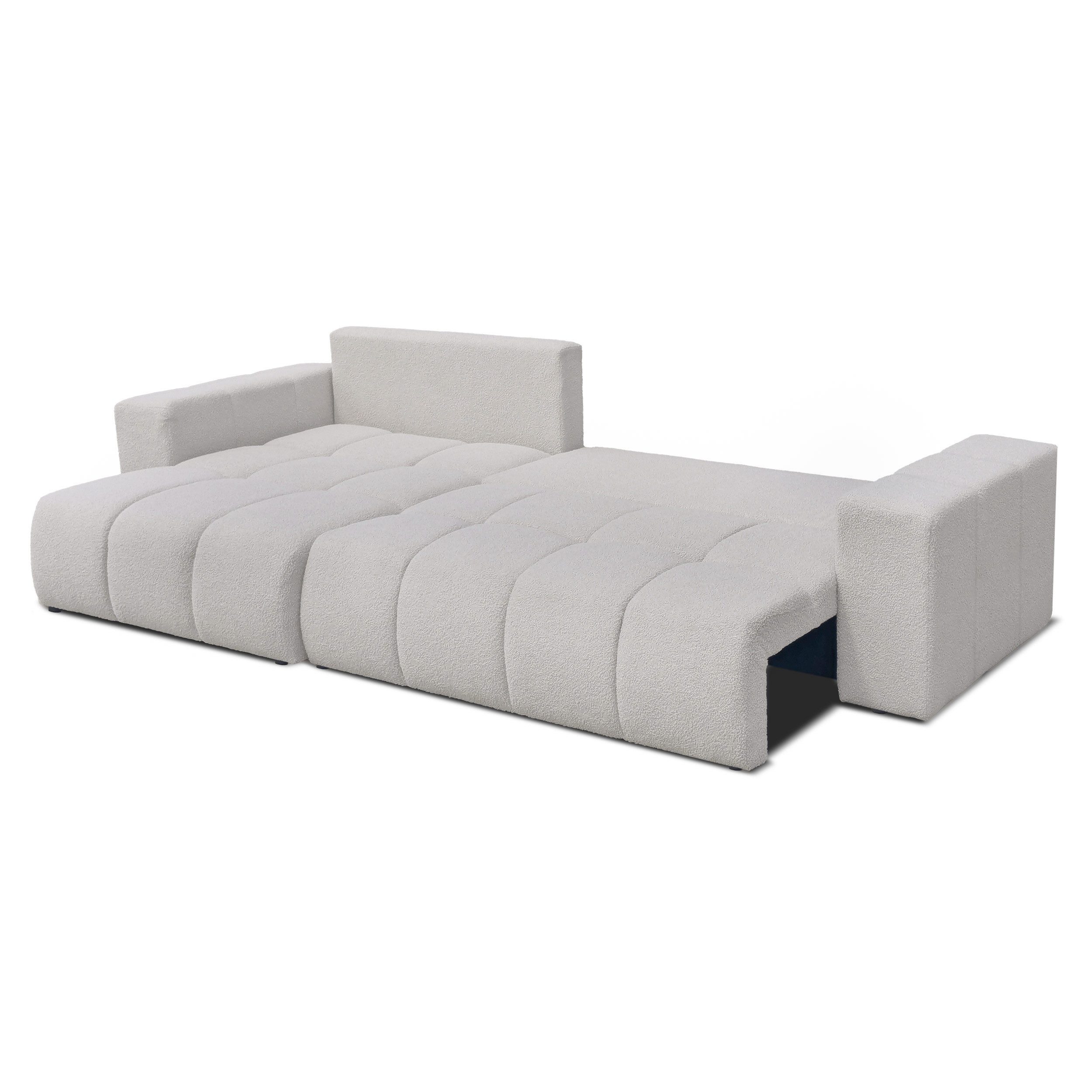 yourhouse24 Ecksofa OLI XL mit tiefer Steppung (278 cm) – Trend-Bouclé, Schlaffunktion, Seite universal – Bild 4 von 5