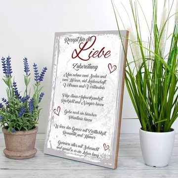 Kreative Feder Holzbild Deko-Bild „Liebe“ aus Holz, mit Motiv & Spruch, ideales Geschenk für die Liebsten