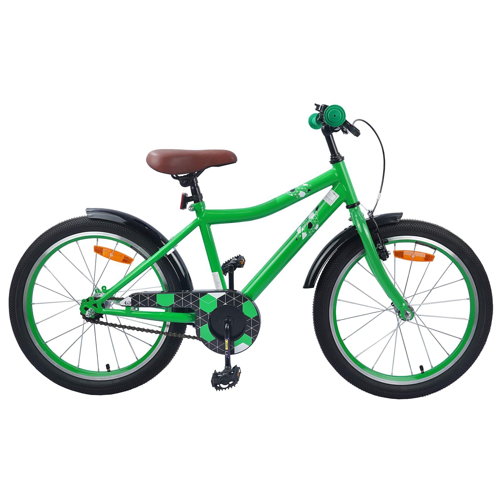 vidaXL Kinderfahrrad 137 x 54 x 79 cm Kinderfahrrad 20 Zoll für 6-11 Jahre alt Grün