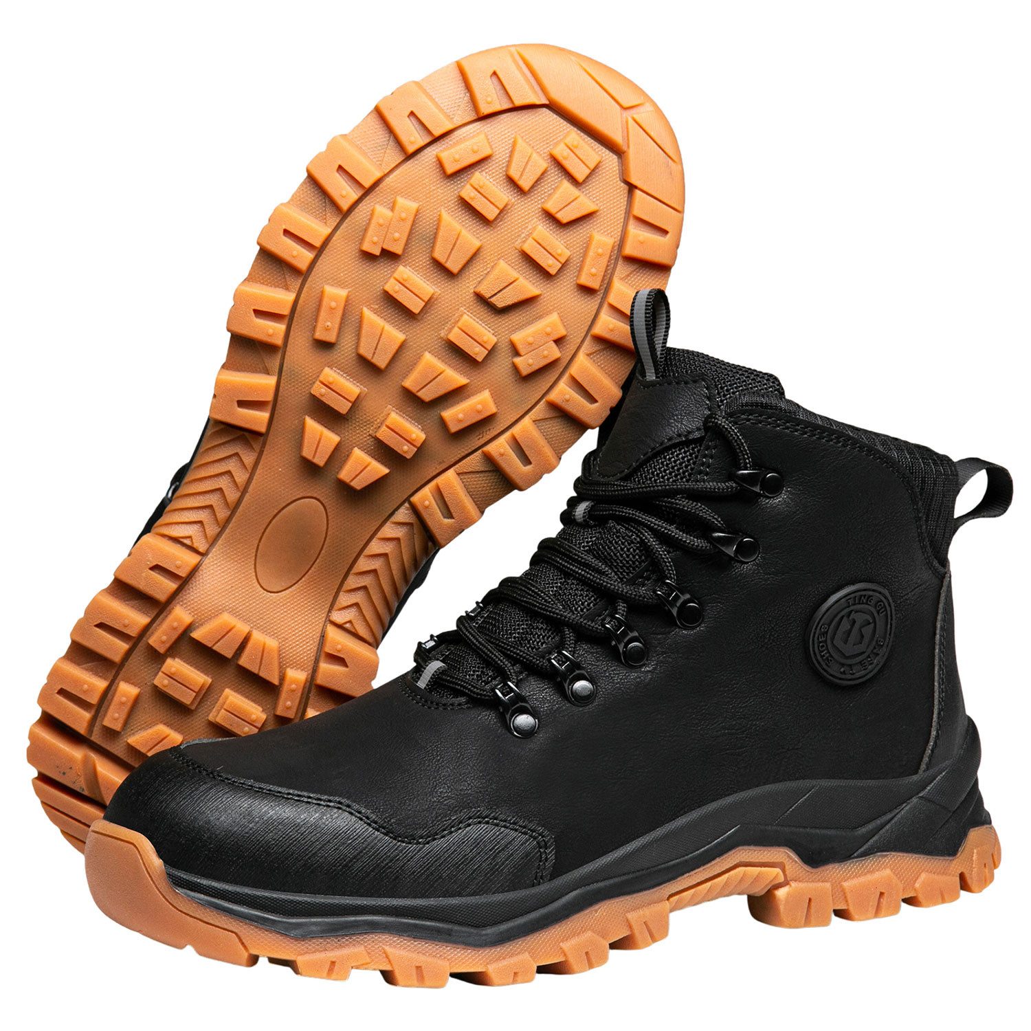 Refttenw Arbeitsstiefel für Herren Schutzschuhe Ankle Stahlkappe Arbeitsschuh Wasserabweisend Jagdstiefel Wanderschuh