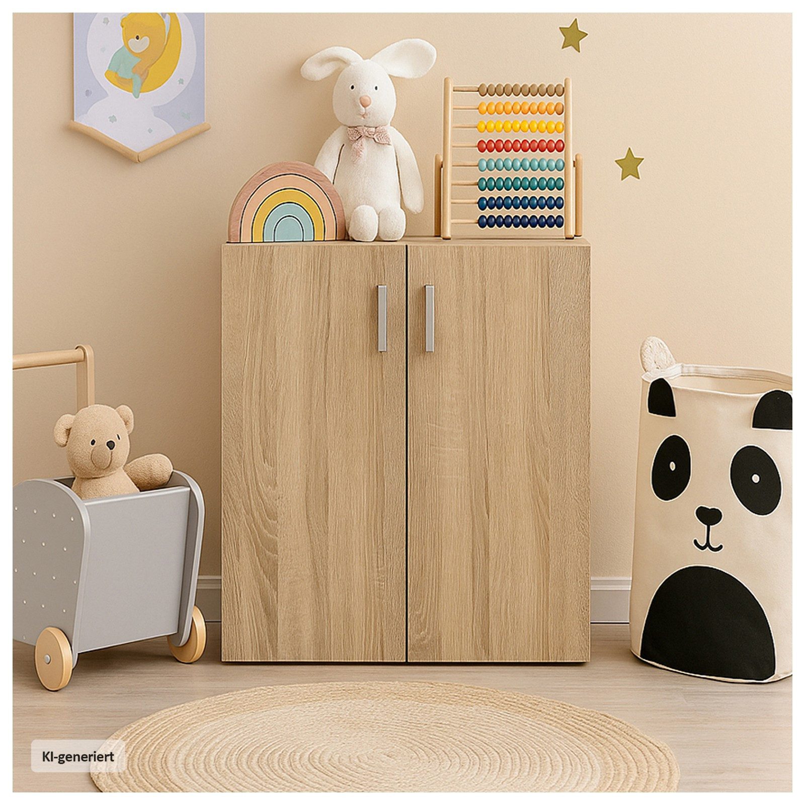 HTI-Living Mehrzweckschrank Kommode mit 2 Regalfächern Nina Sonoma (Stück, 1-St., 1 Kommode) Schrank Anrichte Sideboard – Bild 3 von 5