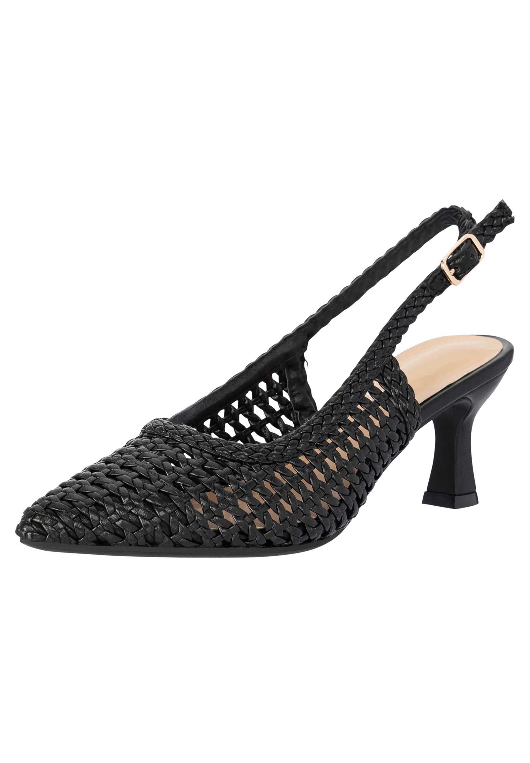 Salinyang Sommerliche Slingback Heels Damen mit geflochtenem Design Sandalette