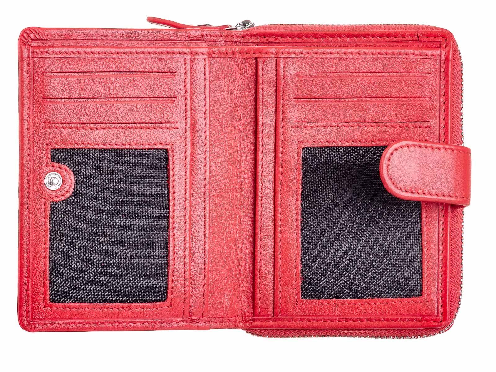(1-tlg) Geldbörse Prato Geldbörse B41-K-RFID rot Prato glattes Portemonnaie