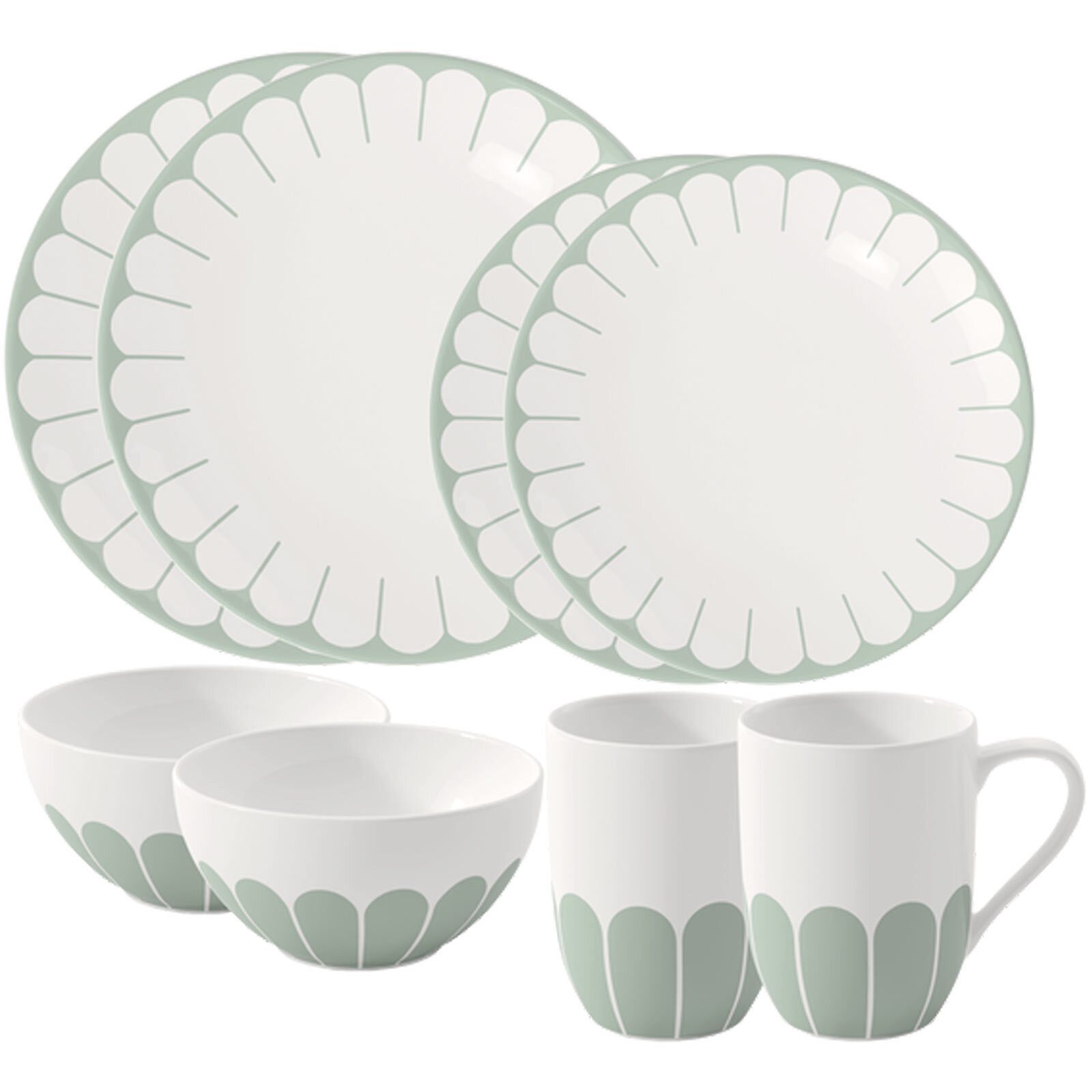 Villeroy & Boch Kombiservice Fleur Couleur Starter-Set 8er Set (8-tlg), Porzellan