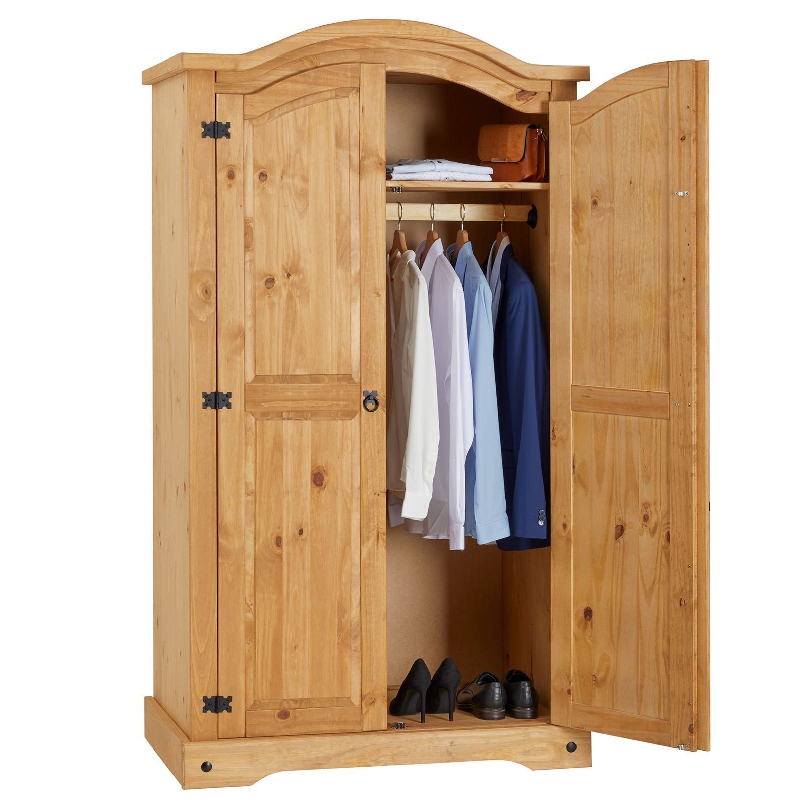 CARO-Möbel Commode Barrio met 4 schuifladen, highboard van massief grenen, dressoir met gebeitst en gewaxt oppervlak in Mexico-stijl