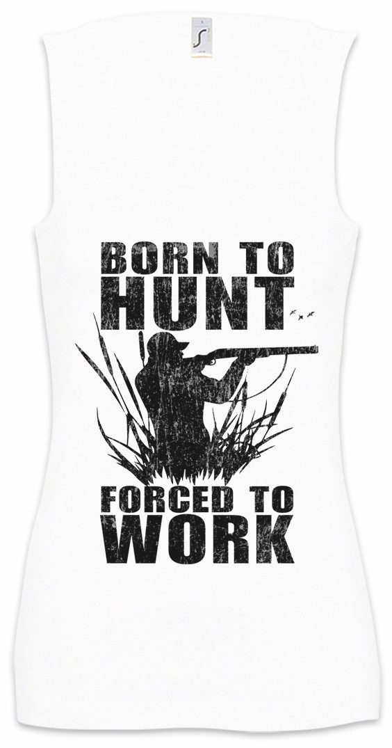 Urban Backwoods Tanktop Born To Hunt Ärmelloses Damen T-Shirt Hirsch Reh Jagd Jäger Bär Geweih Fun Hunt Antlers Hunter