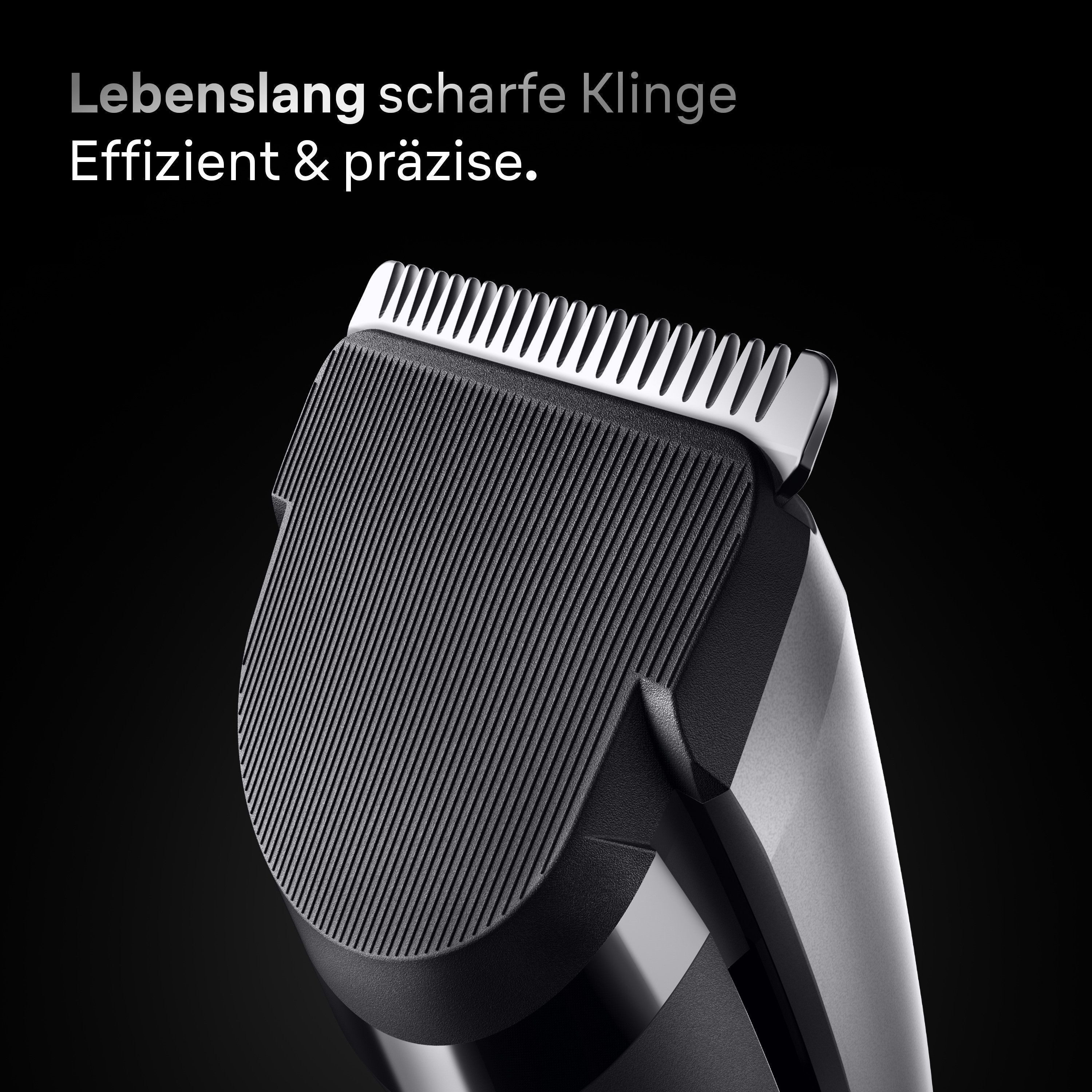 Braun Haarschneider HC7590, Lebenslang scharfe Klinge, 17 Längeneinstellungen, 50 Min Laufzeit grau