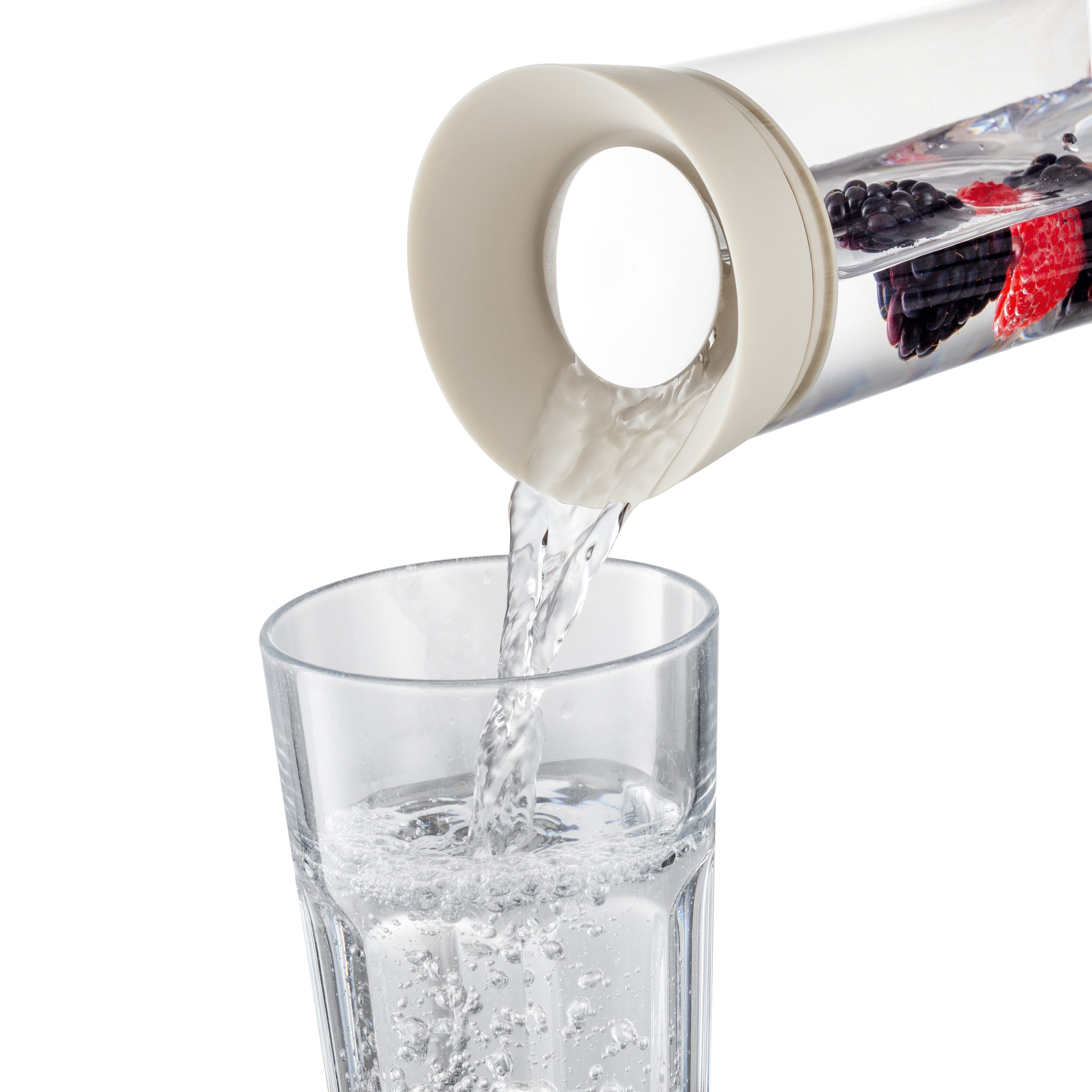 blomus Wasserkaraffe -DRIWA- aus Glas, 1 Liter, Glaskaraffe, Moonbeam, Tropffreies Ausgießen