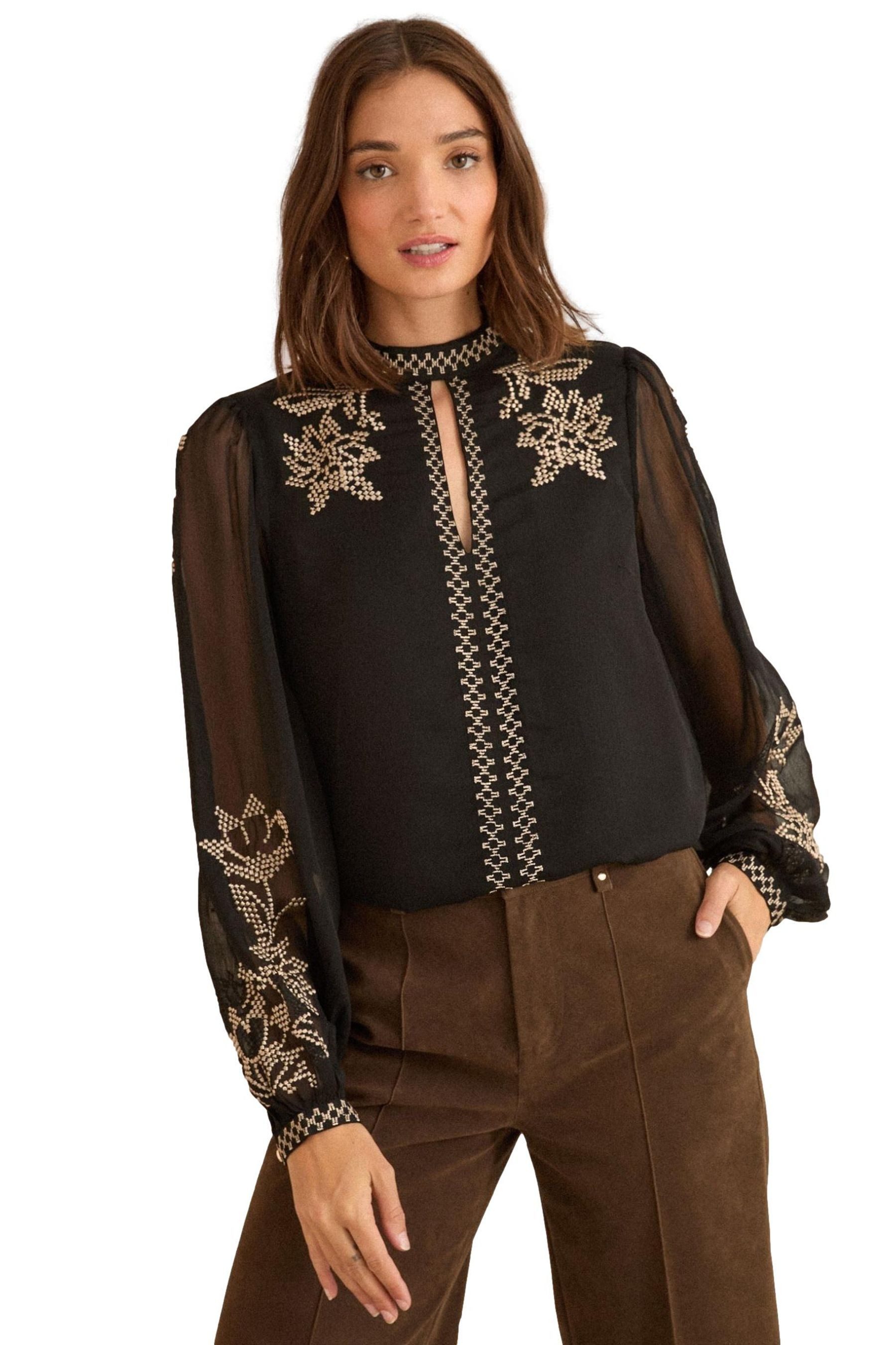 Love & Roses Langarmbluse Love & Roses Langärmelige Bluse mit Stehkragen (1 günstig online kaufen