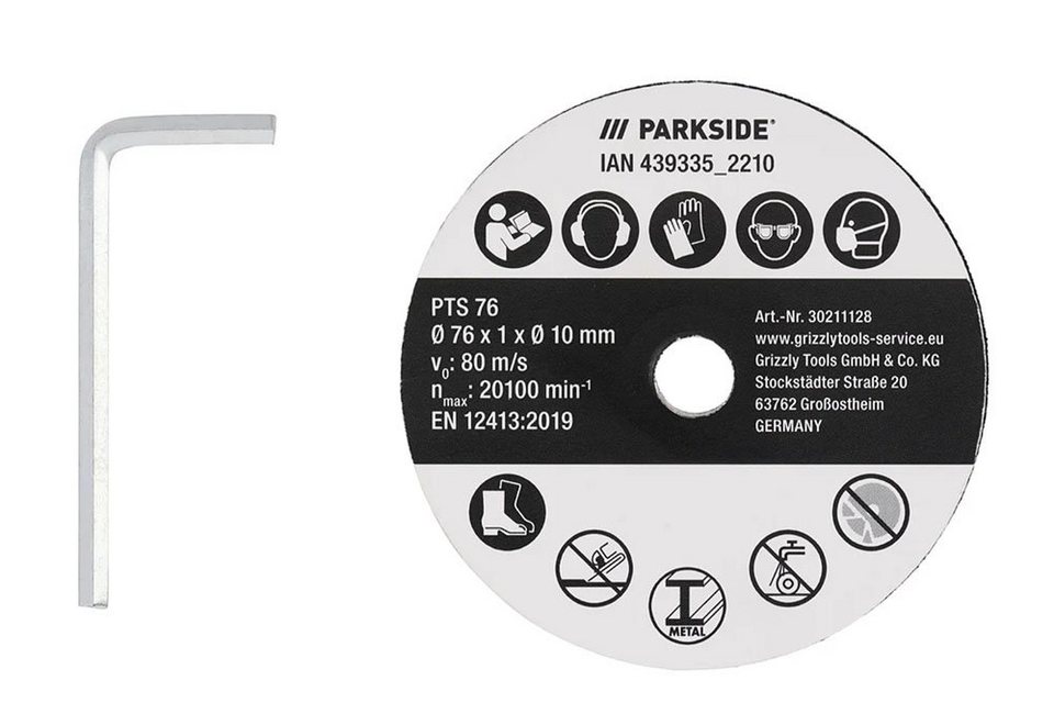 Parkside Akku-Winkelschleifer 20 V, PWSAM 20-Li A1, Lieferung erfolgt ohne  Akku und ohne Ladegerät