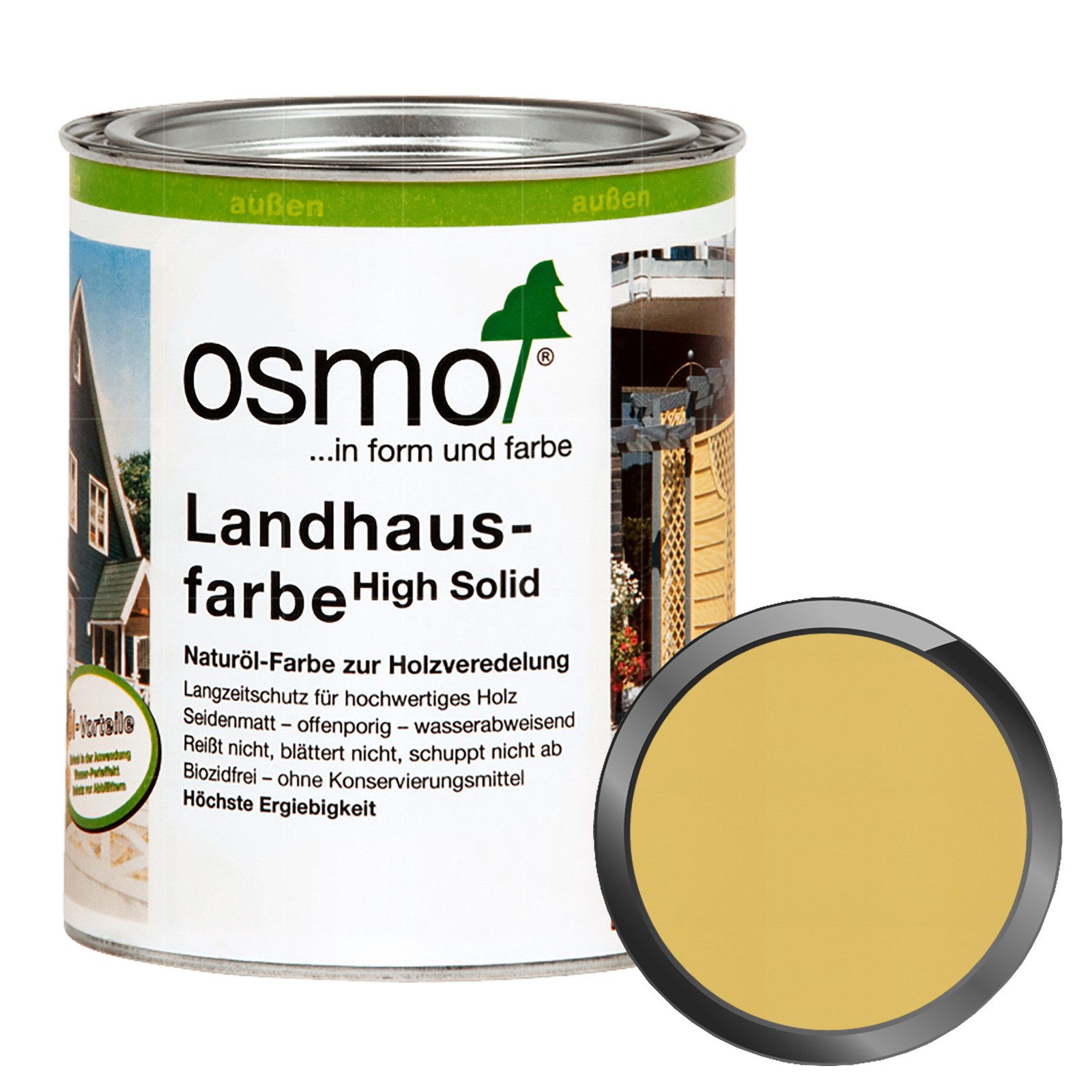 osmo Wetterschutzfarbe Landhausfarbe High Solid 2,5 LTR