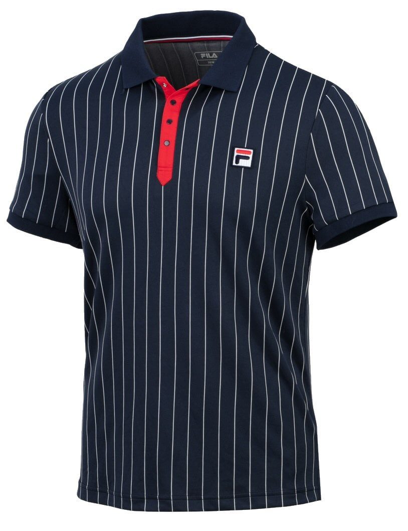 Fila Poloshirt Stripes (100% Polyester) navyblau/weiss Herren günstig online kaufen