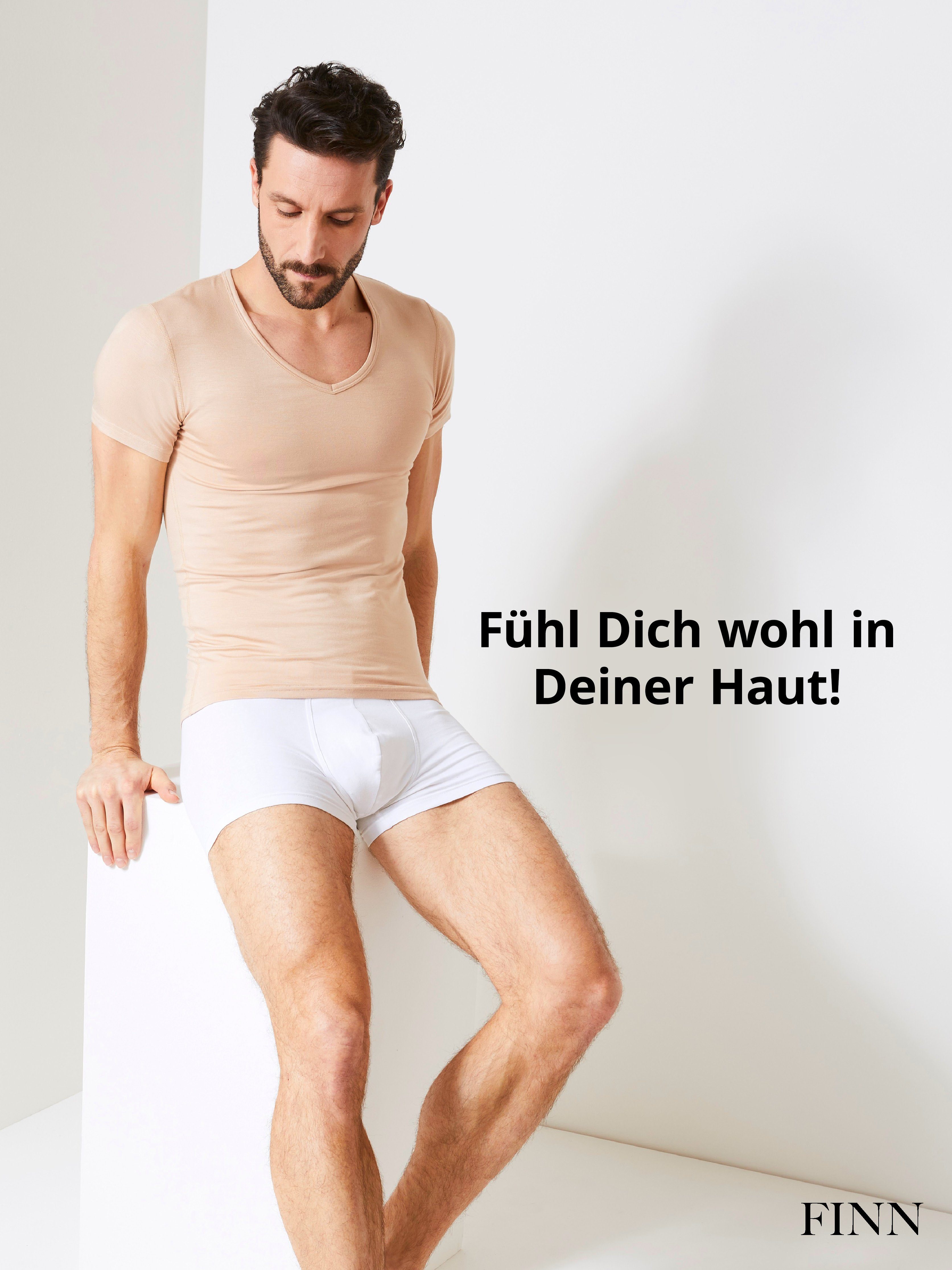 FINN Design Unterhemd Funktionsunterhemd Herren mit V-Ausschnitt und kühlender Rückeneinlage Reduziert Schweißflecken und Schweißgeruch – Bild 5 von 5