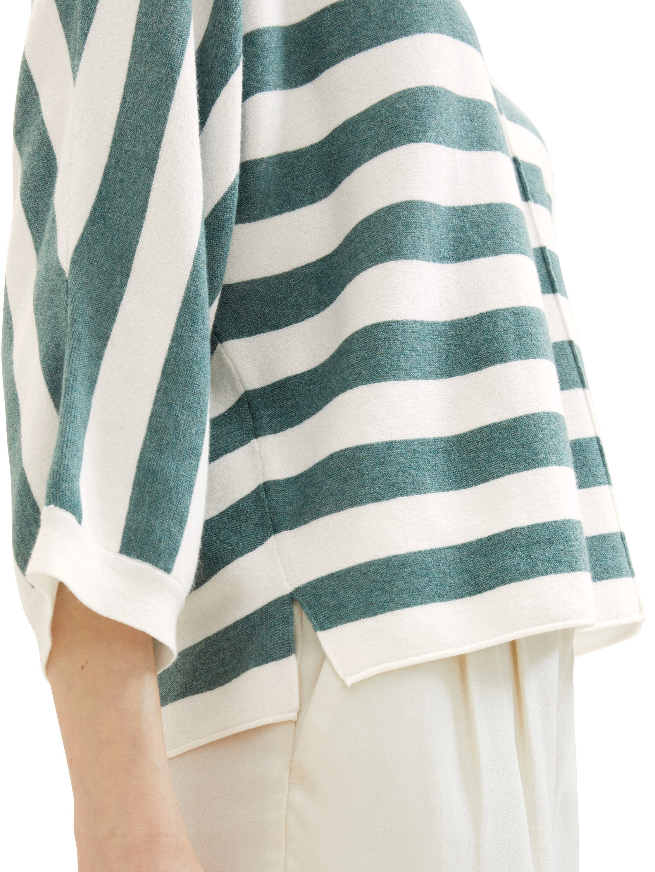 TOM TAILOR Kapuzenpullover mit weitem V-Ausschnitt