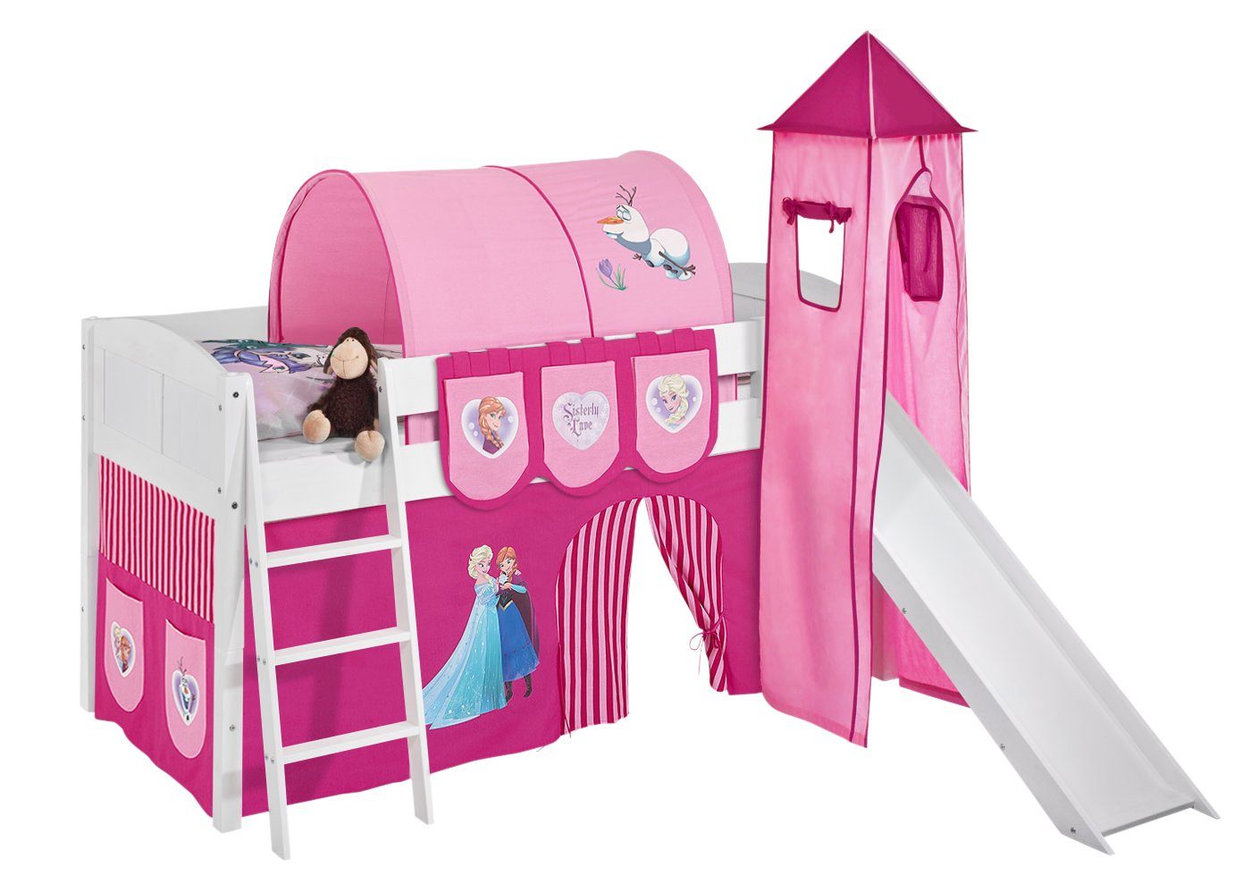 Lilokids Prinzessinbett Hochbett mit Turm & Rutsche IDA DISNEY FROZEN Eiskö günstig online kaufen