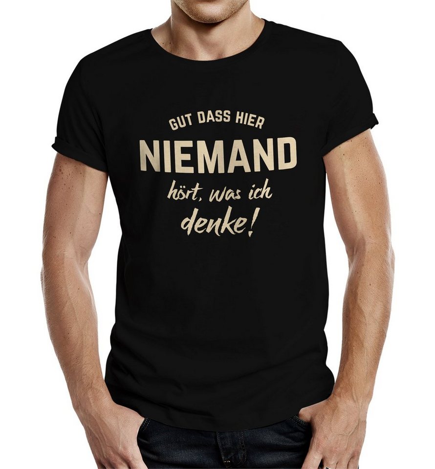 RAHMENLOS® T-Shirt für Büro oder Werkstatt: Gut, dass niemand hört, was ich denke