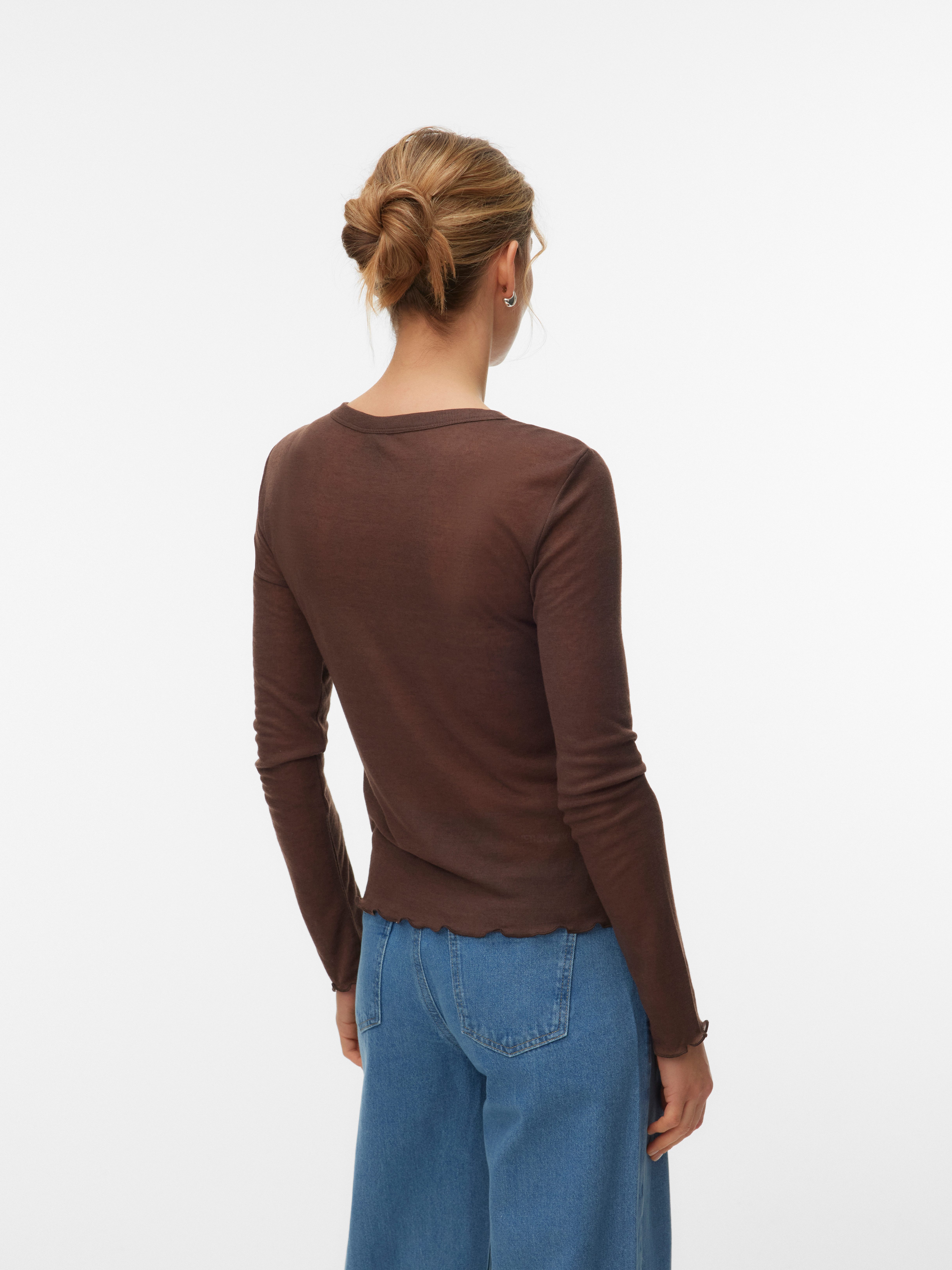 Vero Moda Langarmshirt VMARIEL LS TOP JRS NOOS Materialmix, gewellter Saum günstig online kaufen