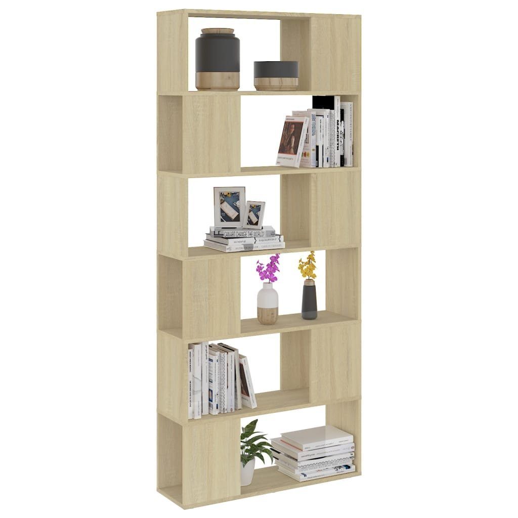 furnicato cm Holzwerkstoff Sonoma-Eiche 80x24x186 Raumteiler Bücherregal
