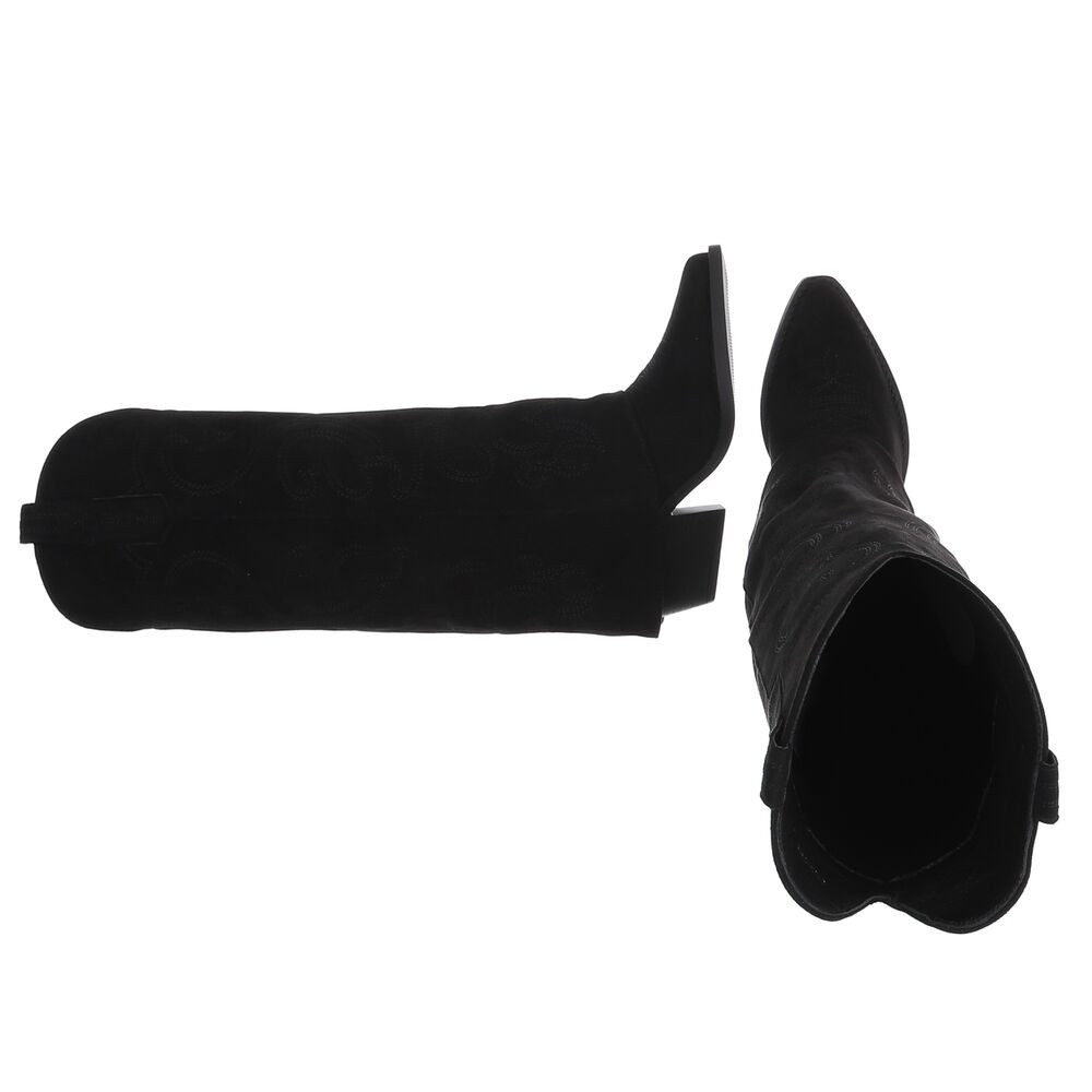 Ital-Design Hochwertige Damen-Stiefel mit Blockabsatz und Details Westernst günstig online kaufen