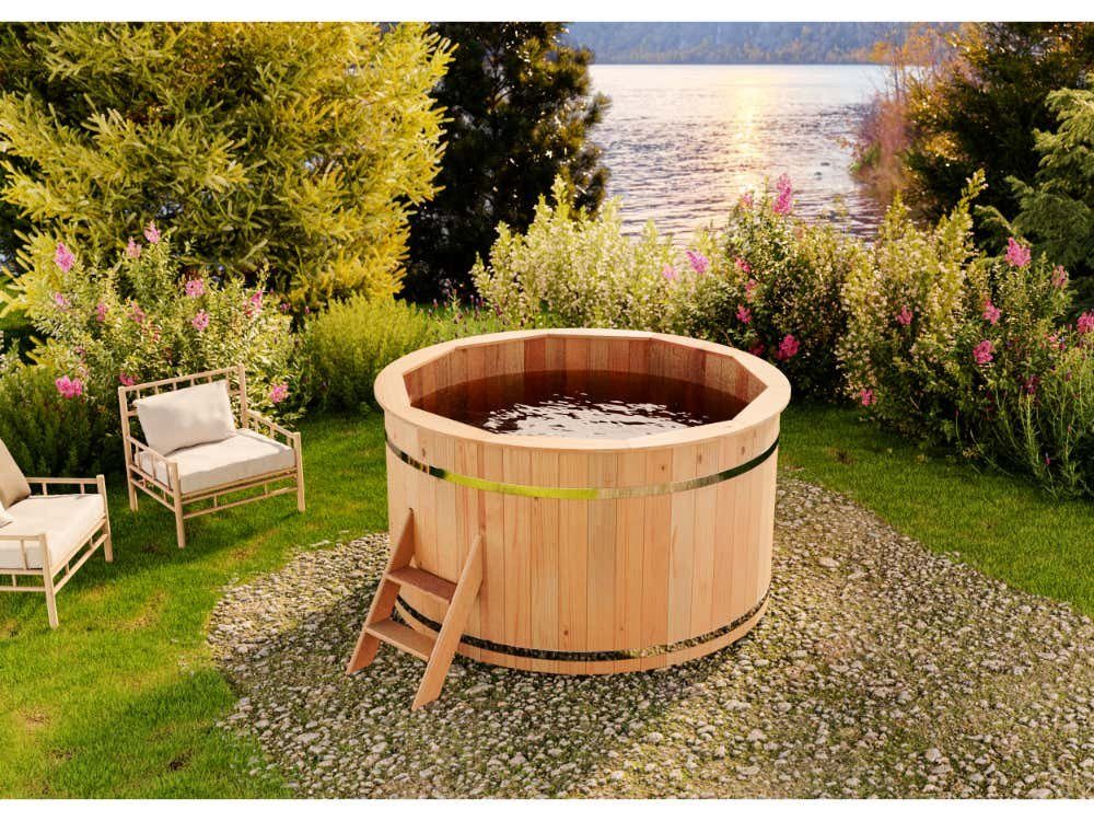 FinnTherm Whirlpool Badefass Holz Bergen, in Naturbelassen günstig online kaufen