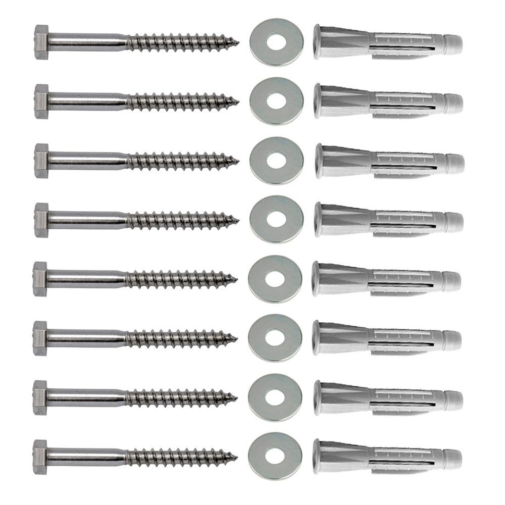 ARLI Schraube Schrauben & Dübelset (8 Schrauben + 8 Unterlegscheiben + 8 Dübel Set)