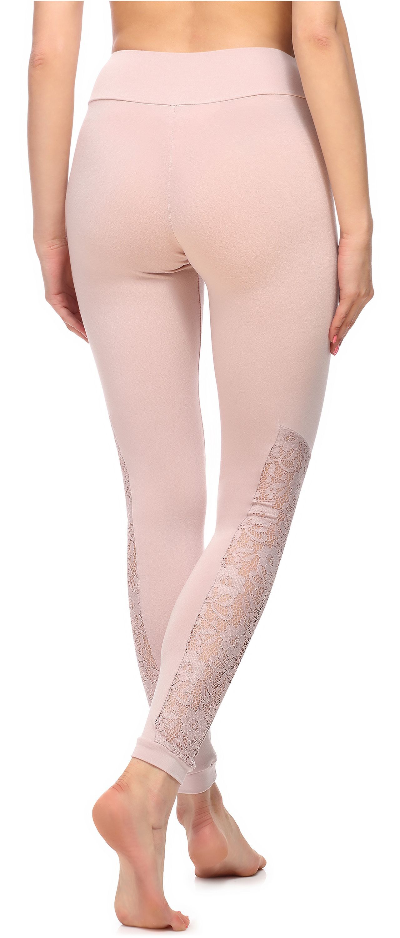 Merry Style Leggings Damen Lange Leggings mit Spitze MS10-310 (1-tlg) elastischer Bund