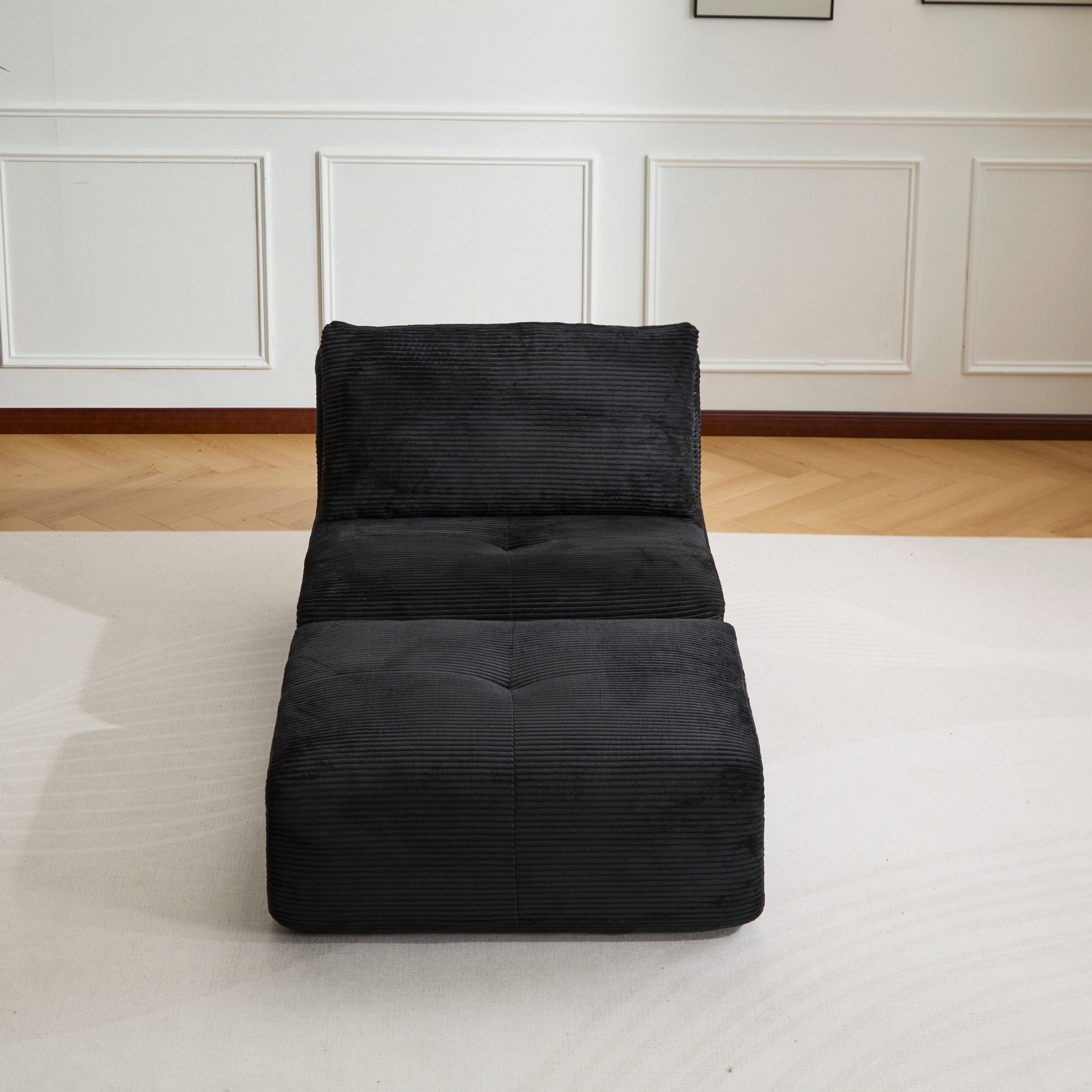 Leawin Sofa 1-Sitzer Relaxsessel mit Hocker, Cordstoff, ohne Montage, Weicher Sitzkomfort, ideal für Wohnzimmer, Schlafzimmer & Leseecke