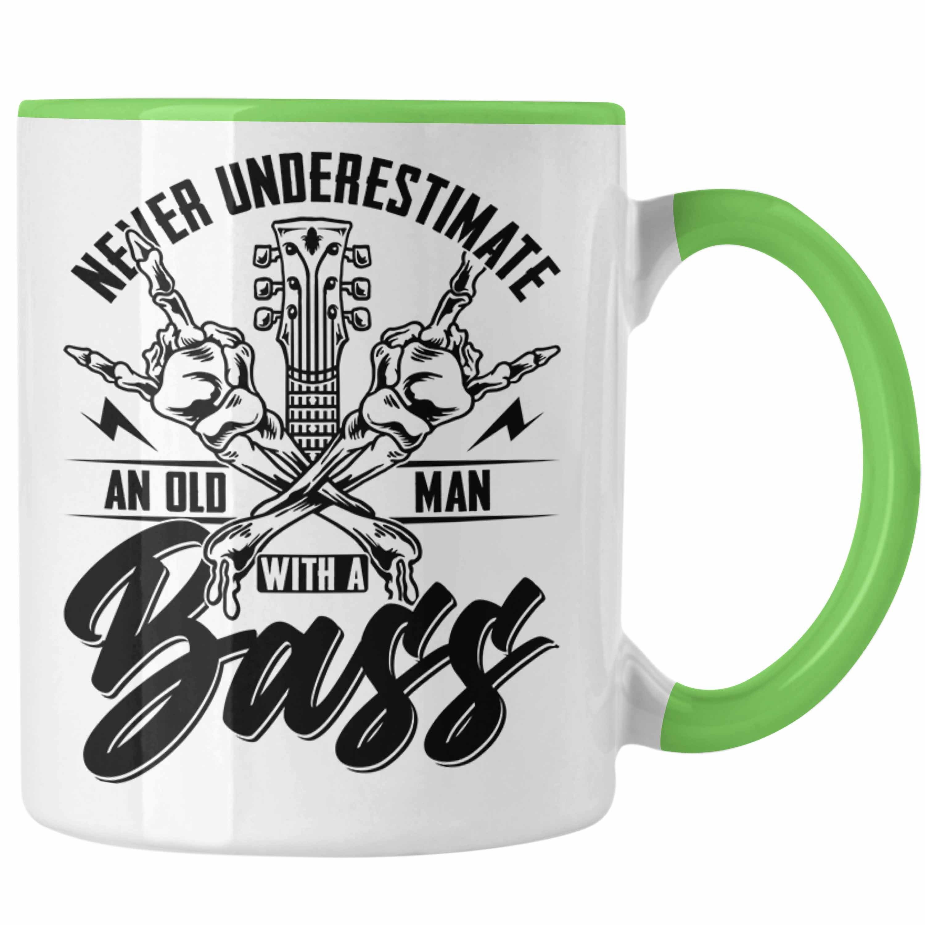 Trendation Tasse Bassist Tasse Geschenk Bass-Spieler Geschenkidee Kaffee-Becher Never U Grün