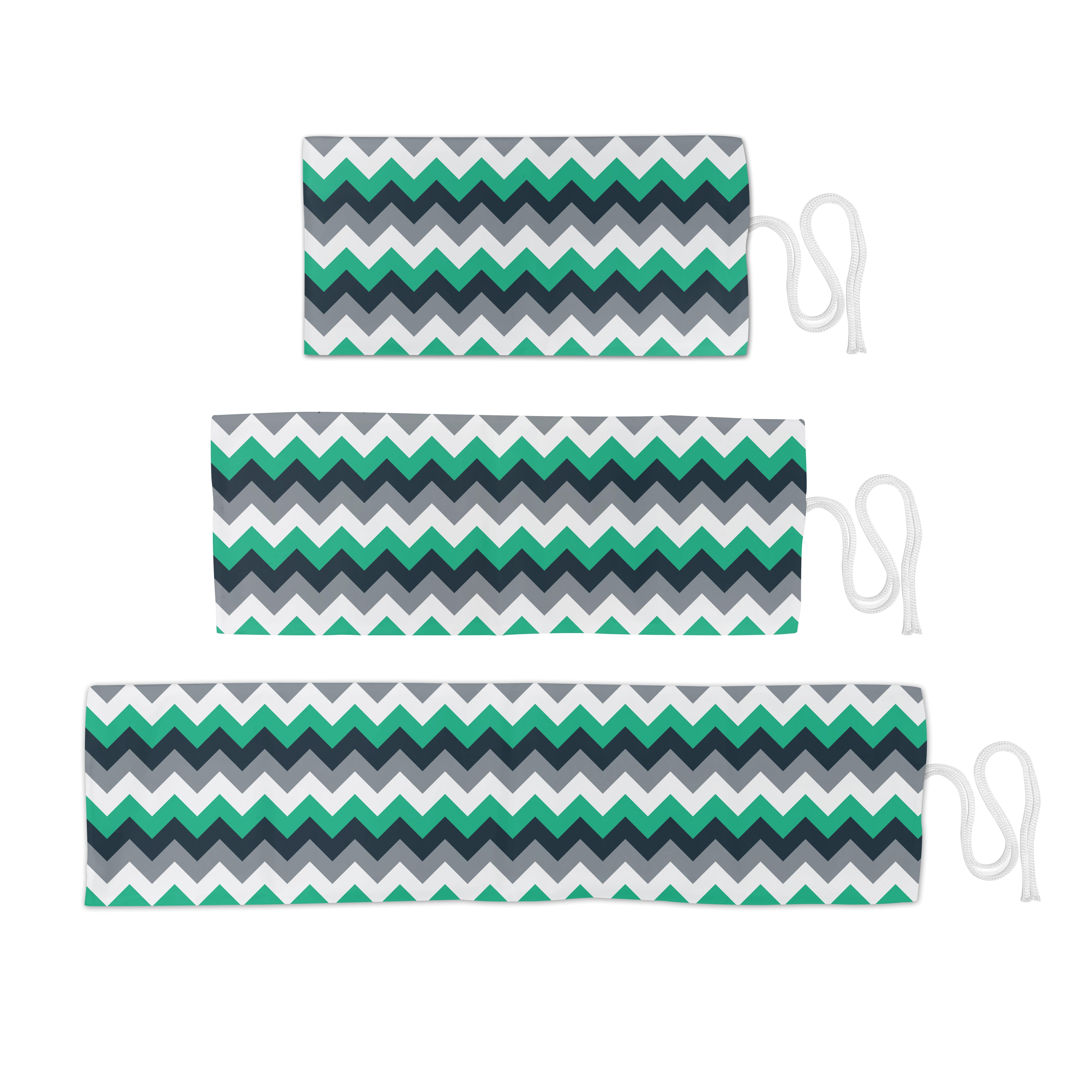 Abakuhaus Federmäppchen Stiftablage Organizer, tragbar Pfeile Segeltuch Weiß Symmetrische Grün Winkel und langlebig Streifen Grau