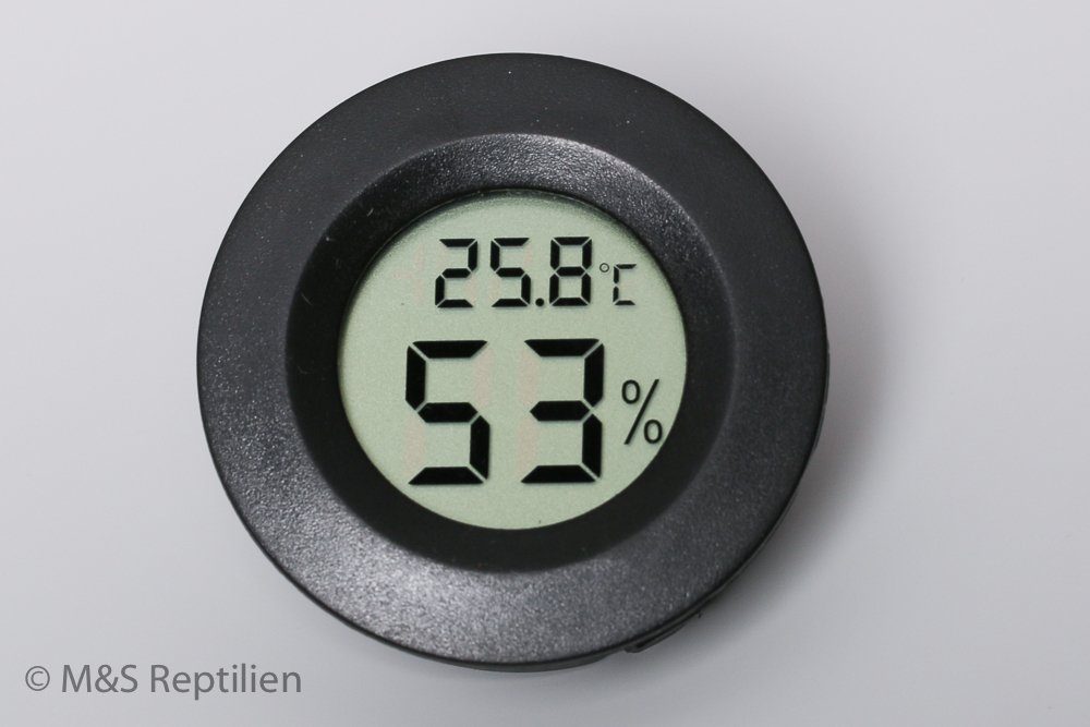 Terrarium M&S Digitales Thermo-Hygrometer -RUND- (siehe Videoanleitung)