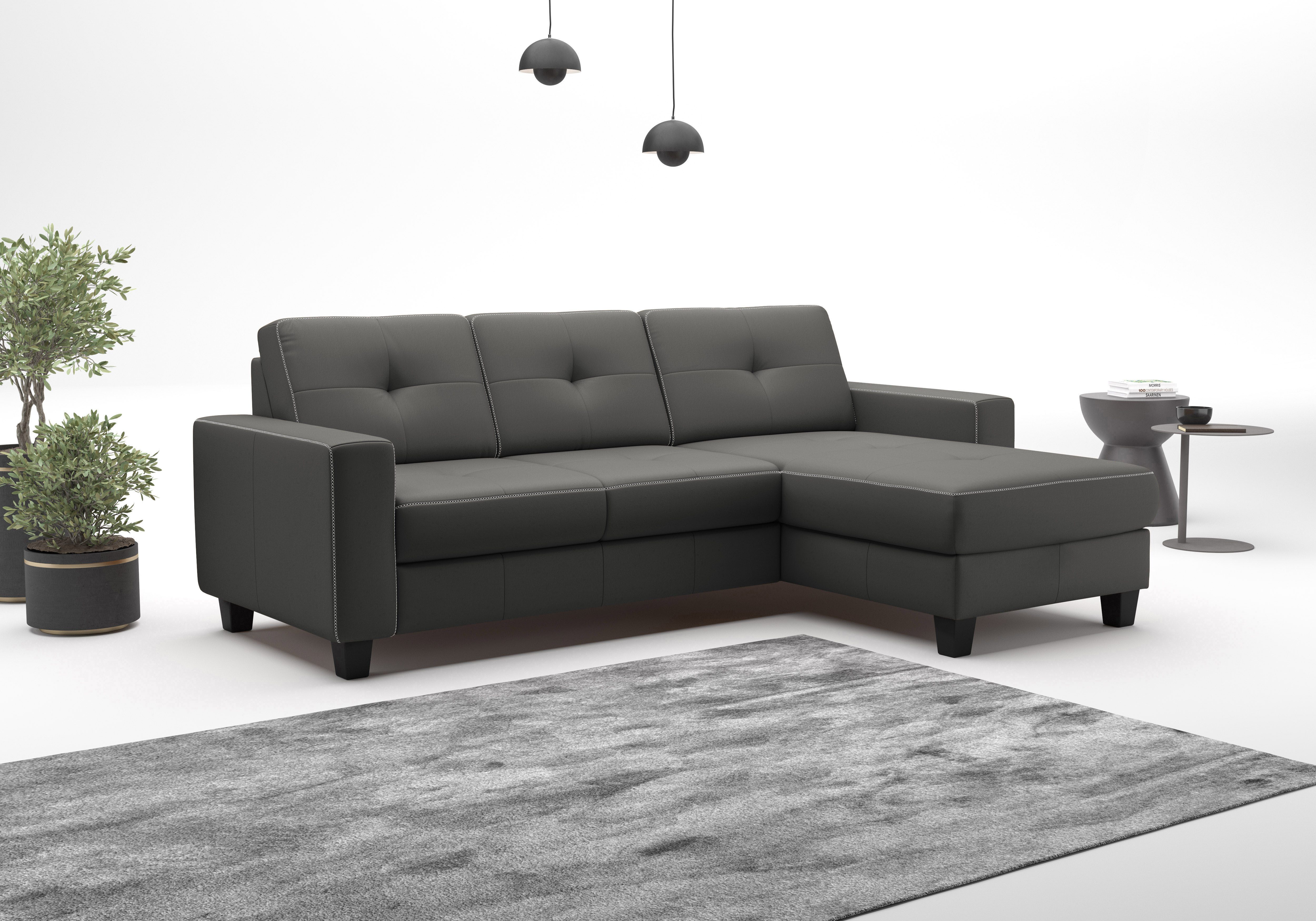 Places of Style Ecksofa Varese, wahlweise mit Bettfunktion und Bettkasten