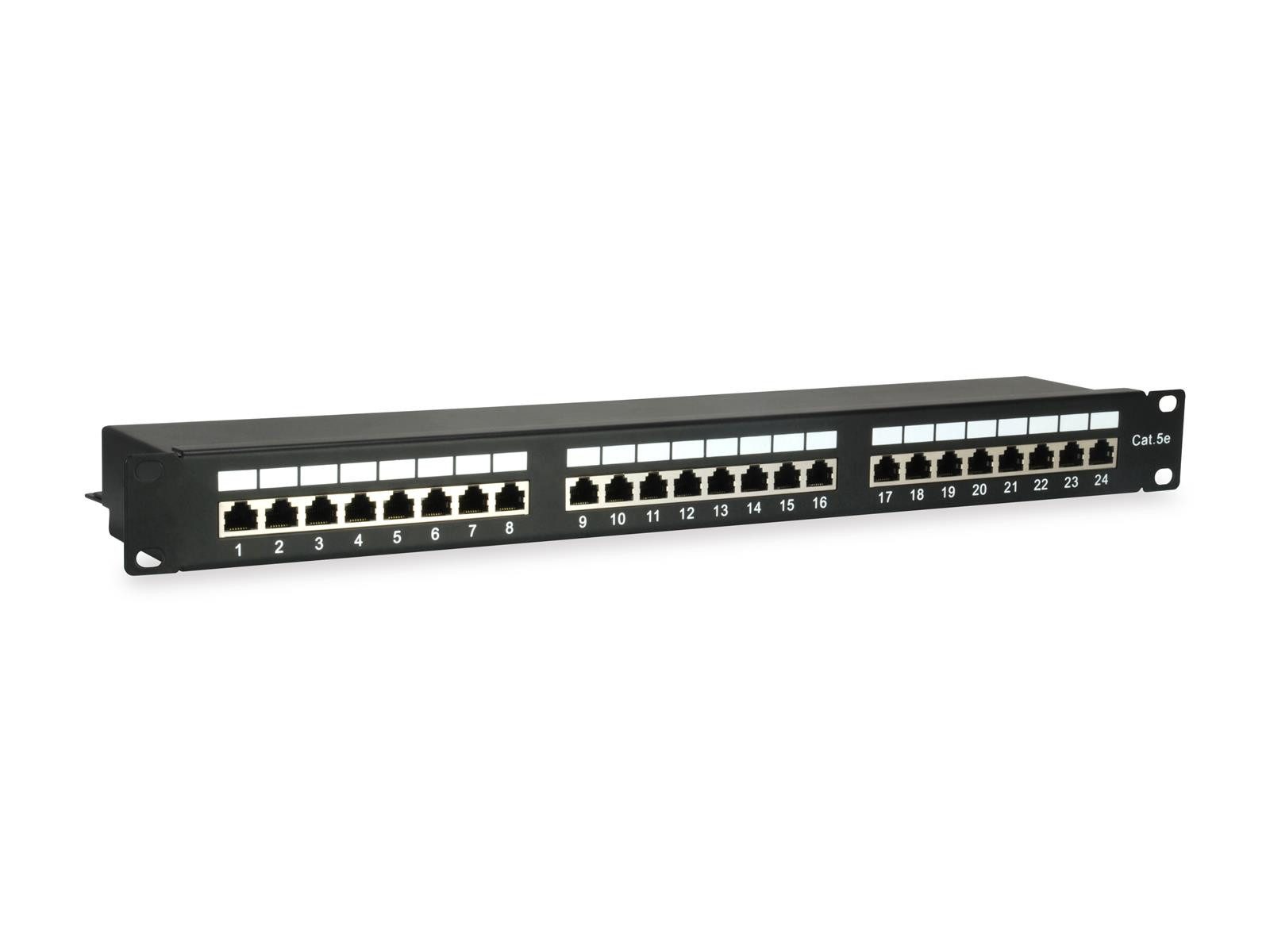 Equip 327425 Equip Patchpanel 24x RJ45 Cat5e 19" 1HE schwarz Netzwerk-Patch-Panel