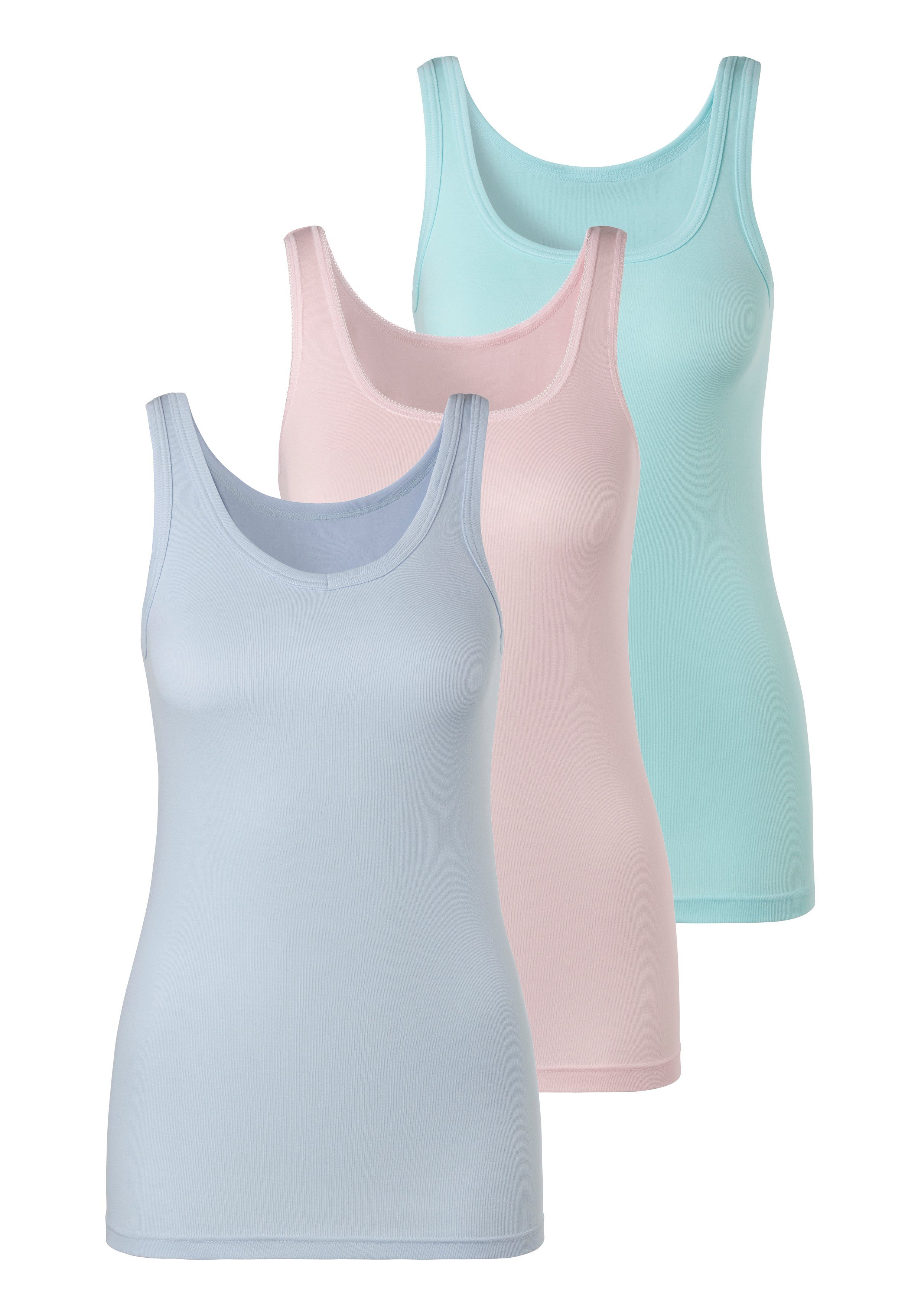petite fleur Achselhemd (3er-Pack) aus reiner Baumwolle, Tanktop, Unterzieh günstig online kaufen