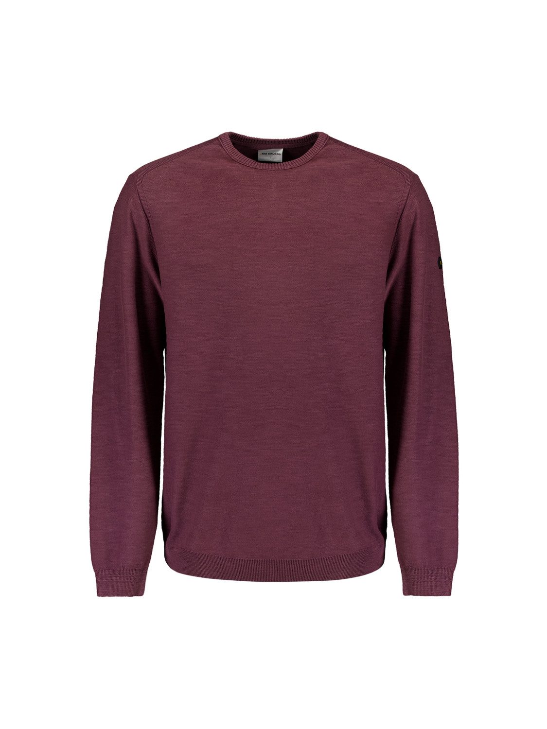 Strickpullover Pullover Crewneck Garment Dyed + Stone Washed, Dark Wine