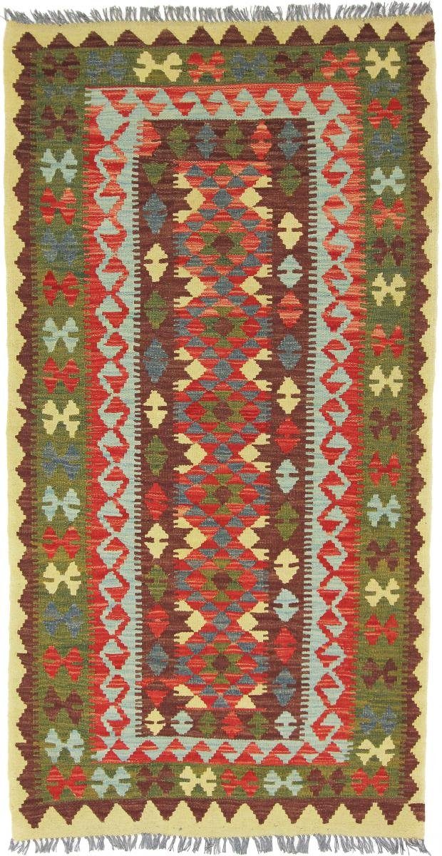 Orientteppich Kelim Afghan 107x209 Handgewebter Orientteppich Läufer, Nain Trading, rechteckig, Höhe: 3 mm