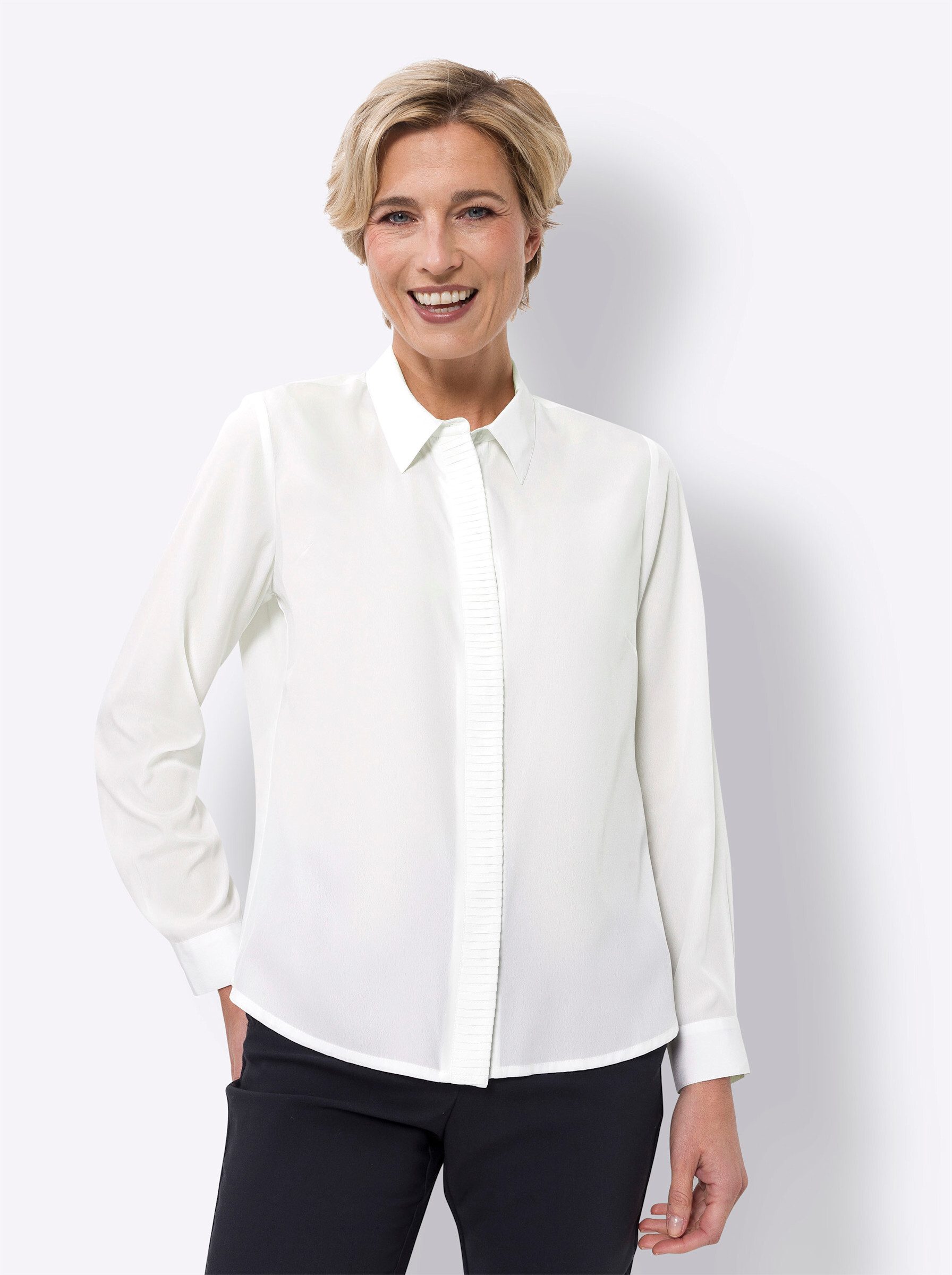 Sieh an! Klassische Bluse Langarm-Bluse . günstig online kaufen