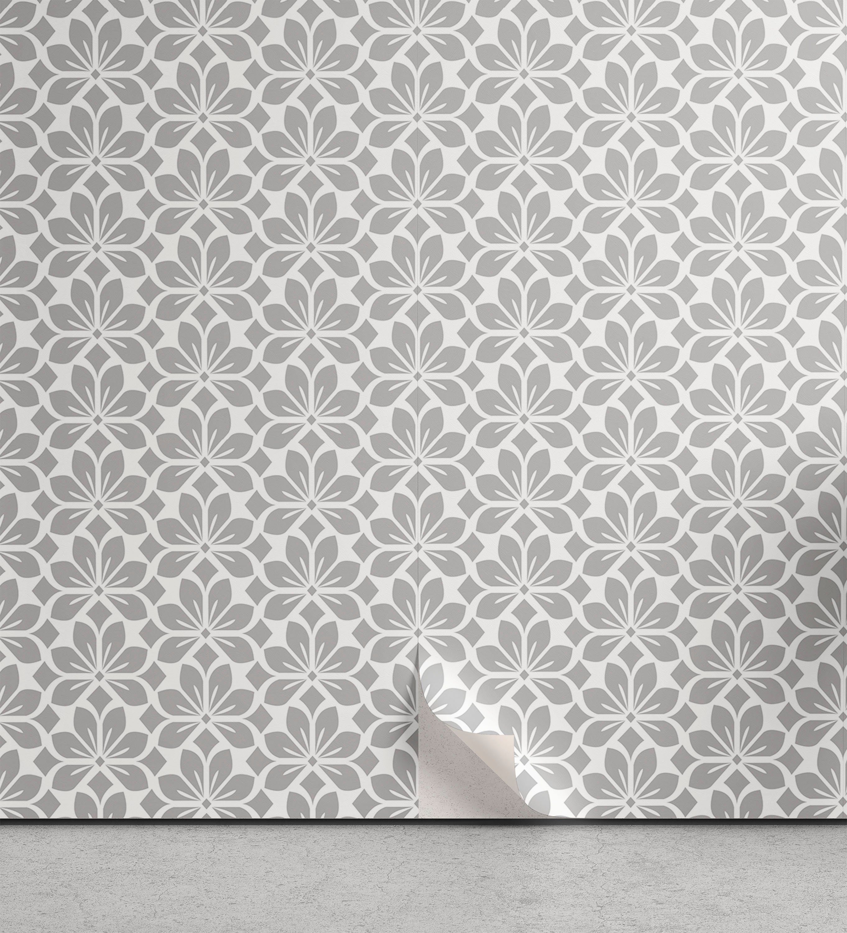 Abakuhaus Vinyltapete selbstklebendes Wohnzimmer Küchenakzent, Abstrakt Blumen inspirierte Motive | Vinyltapeten